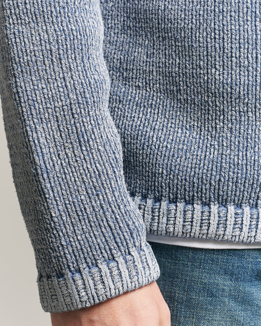 Herren | Pullover | Stone Island | Cotton Chenille Degrade Print Crewneck Dark Blue