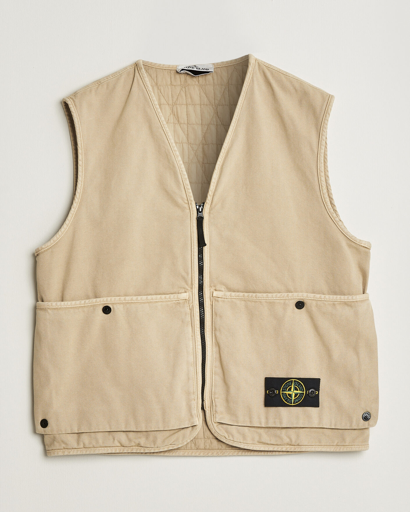 Herren | Westen | Stone Island | Organic Panama Cotton Padded Vest Desert