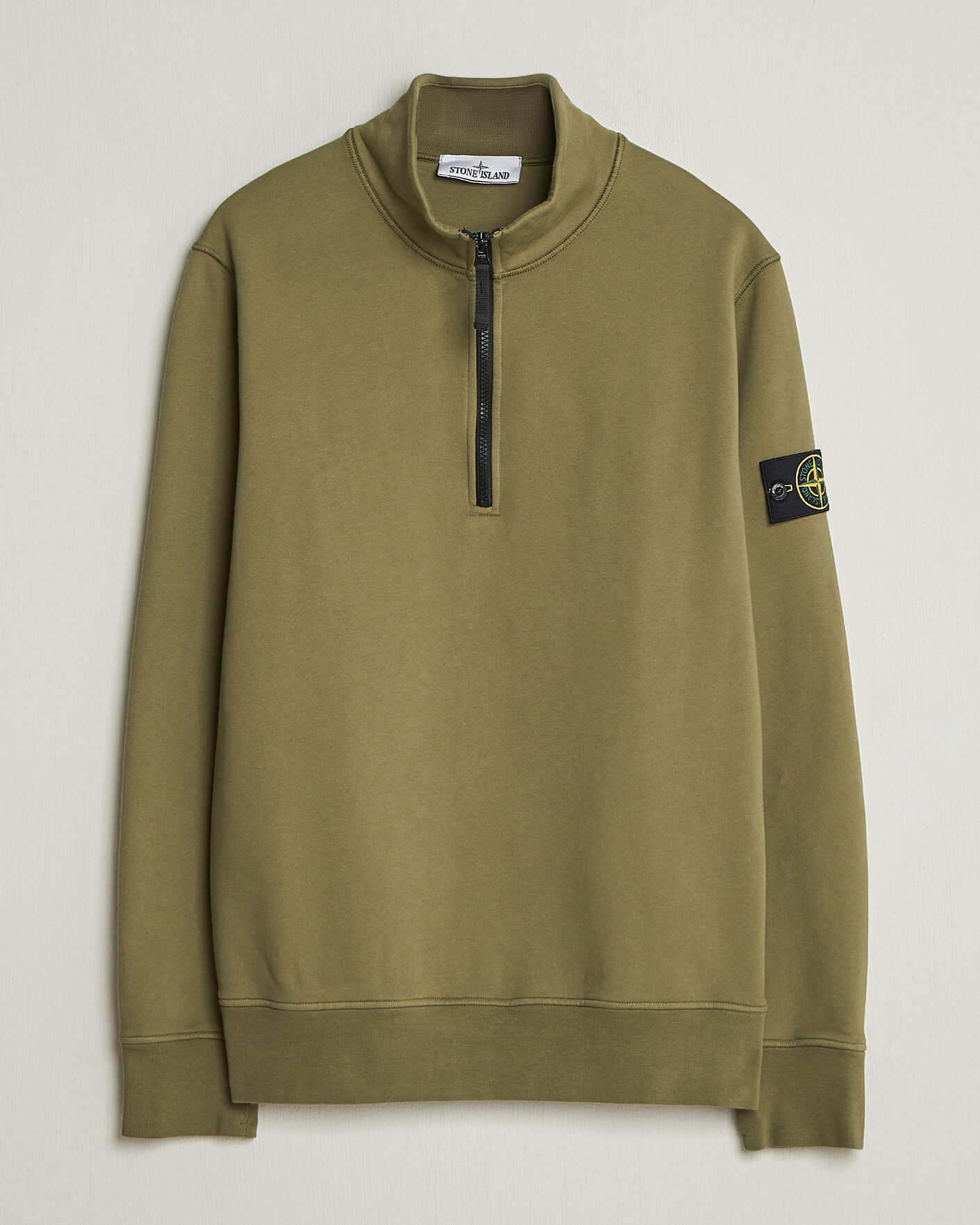 Herren | Pullover | Stone Island | Garment Dyed Fleece Half Zip Military Green