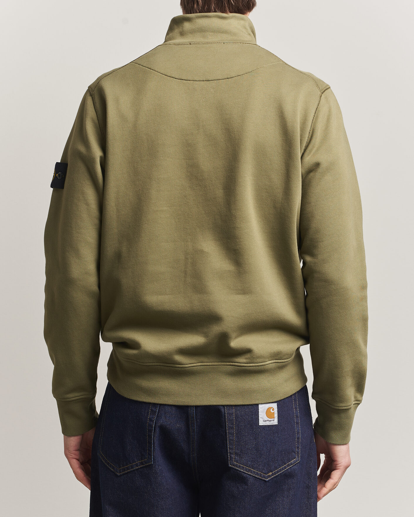 Herren | Pullover | Stone Island | Garment Dyed Fleece Half Zip Military Green
