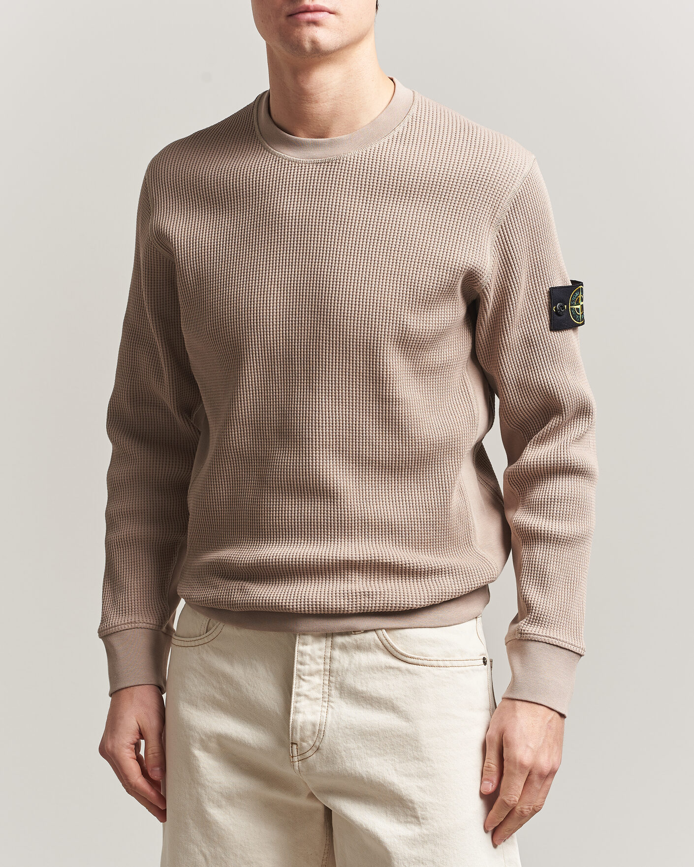 Herren | Pullover | Stone Island | Organic Cotton Waffle Fleece Sweatshirt Desert