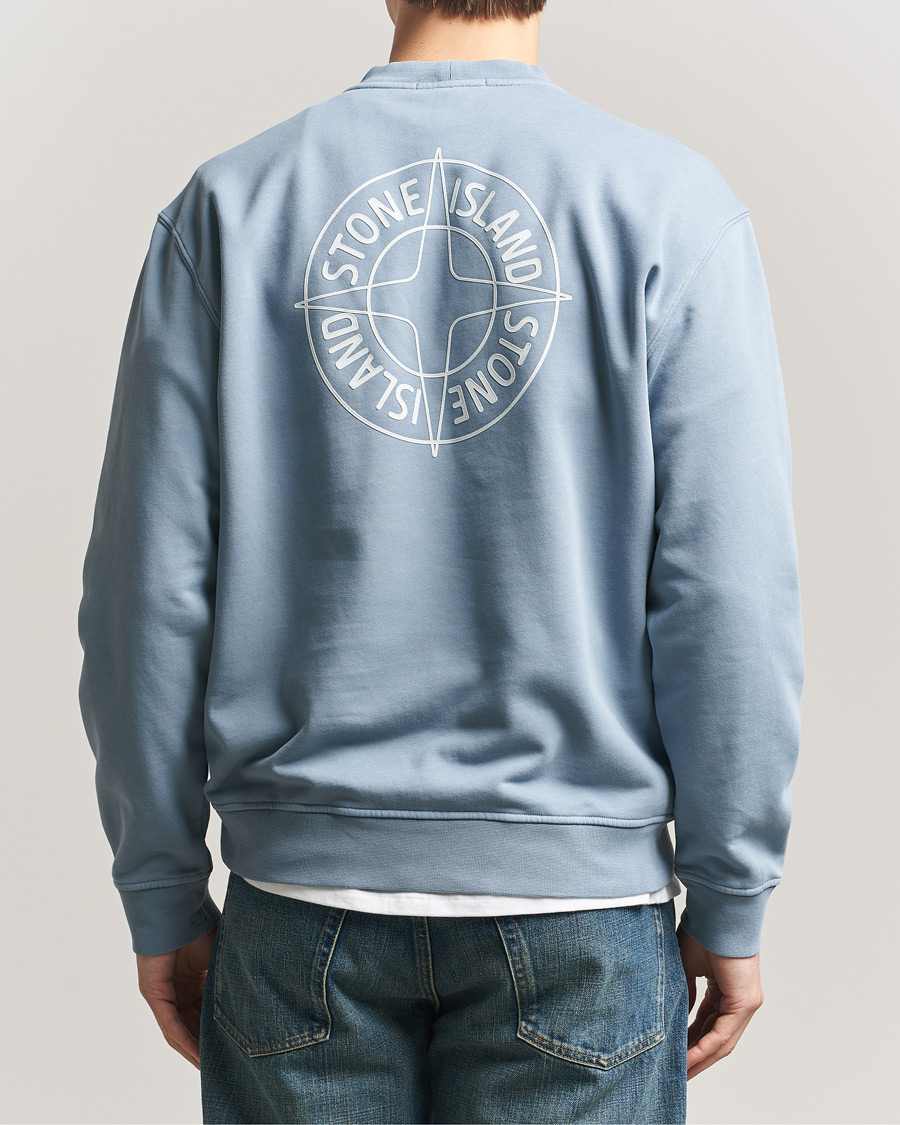Herren | Pullover | Stone Island | Cotton Fleece Printed Logo Sweatshirt Dark Blue