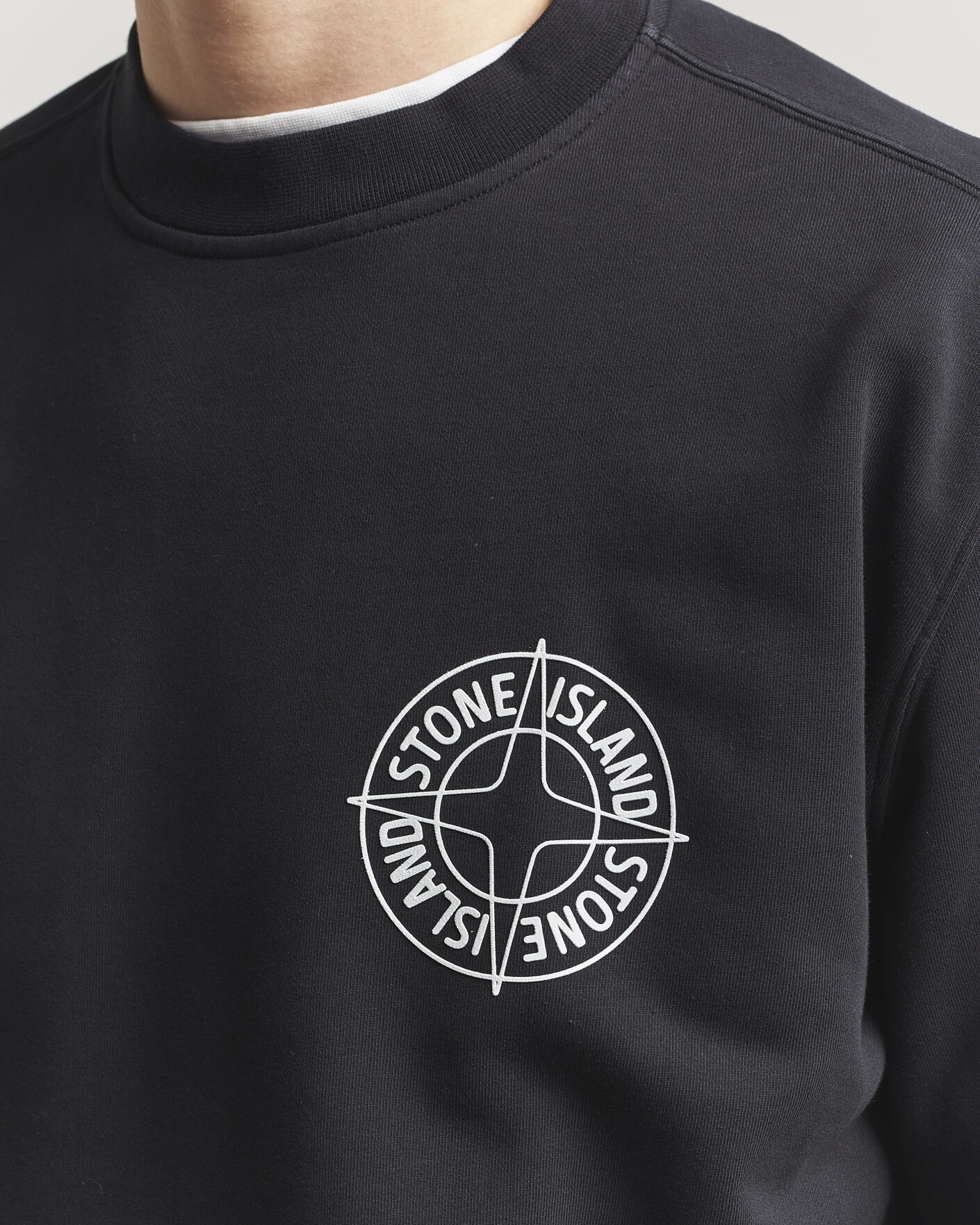 Herren | Pullover | Stone Island | Cotton Fleece Printed Logo Sweatshirt Black