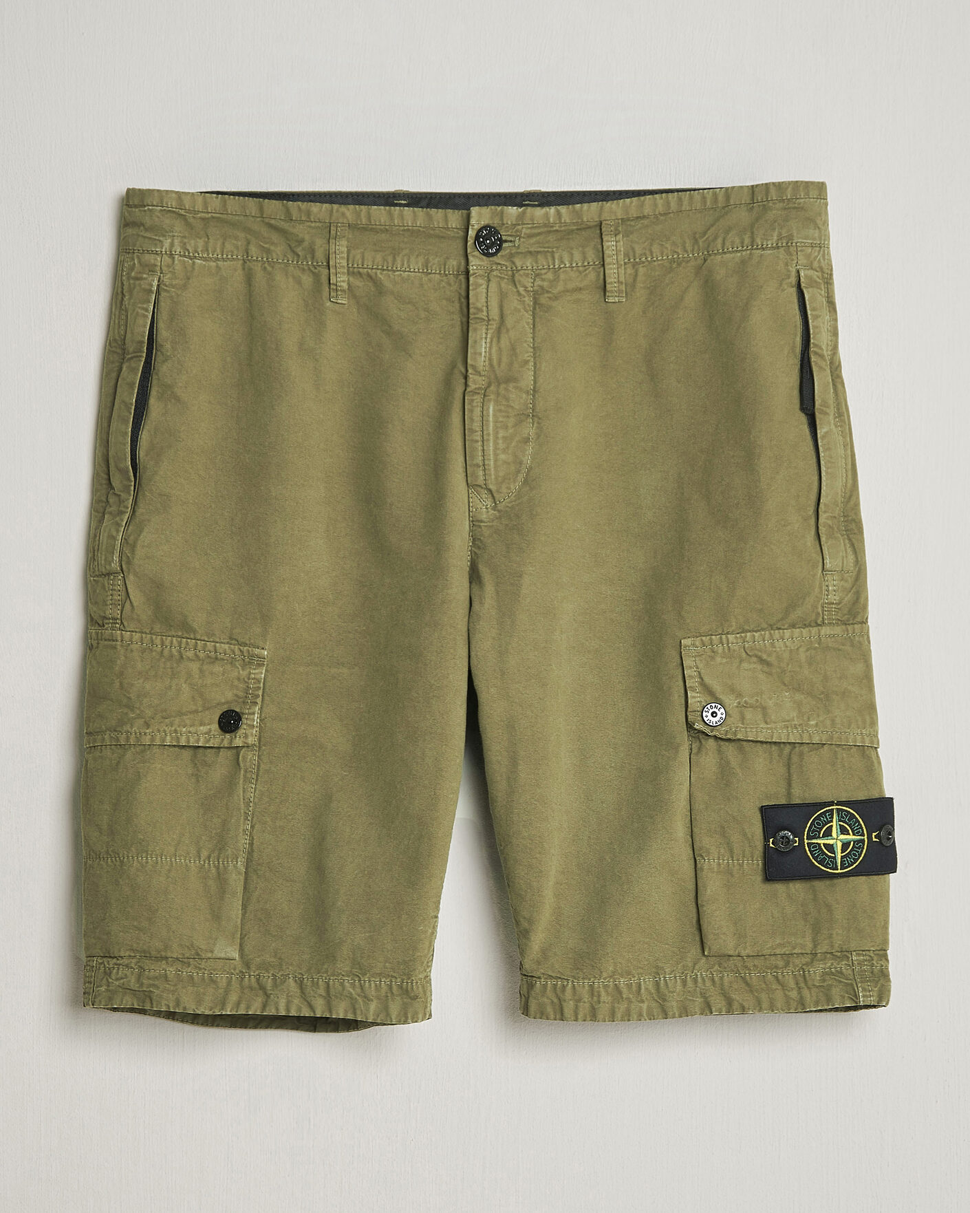 Herren | Shorts | Stone Island | Brushed Cotton Canvas Cargo Shorts Military Green