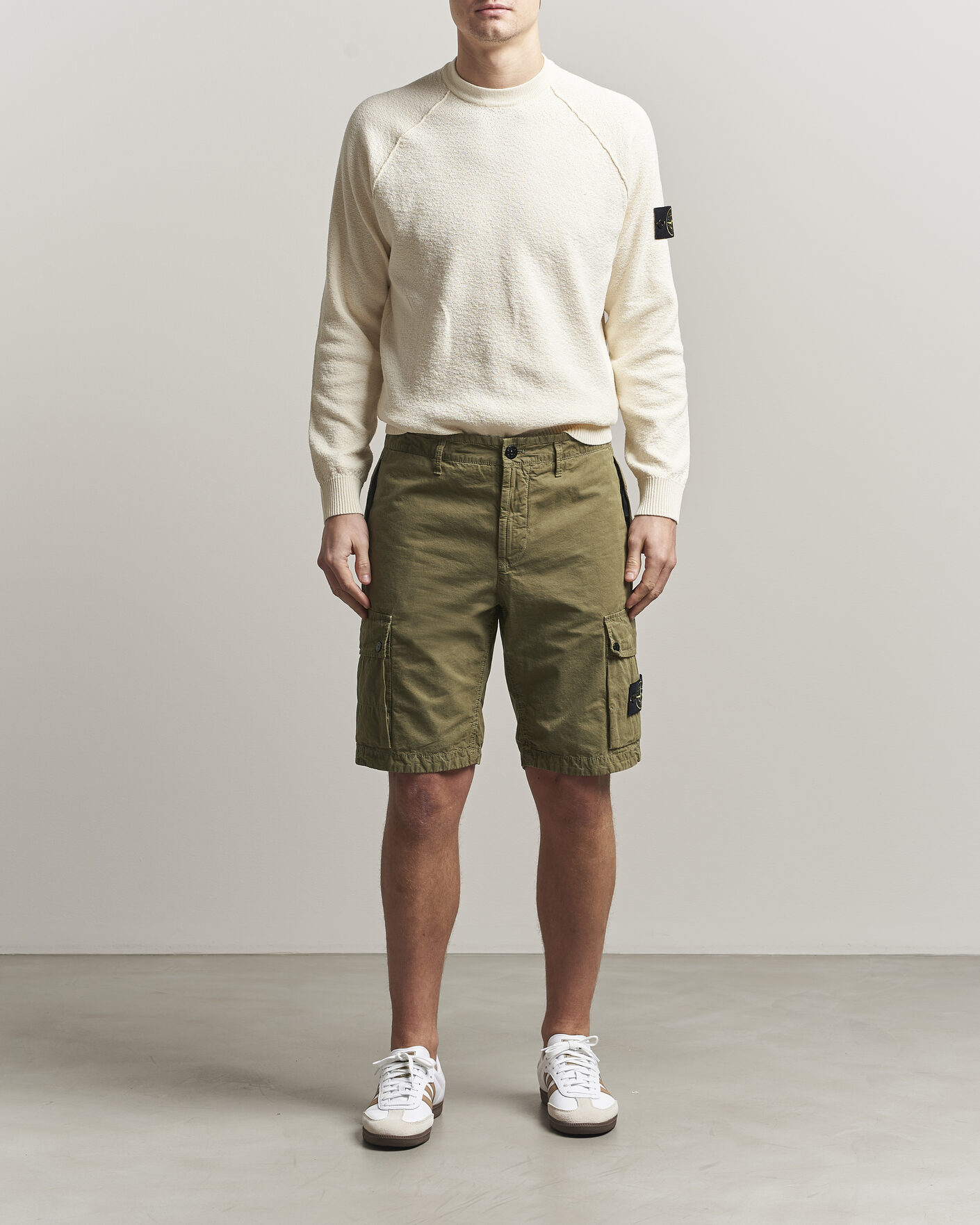 Herren | Shorts | Stone Island | Brushed Cotton Canvas Cargo Shorts Military Green