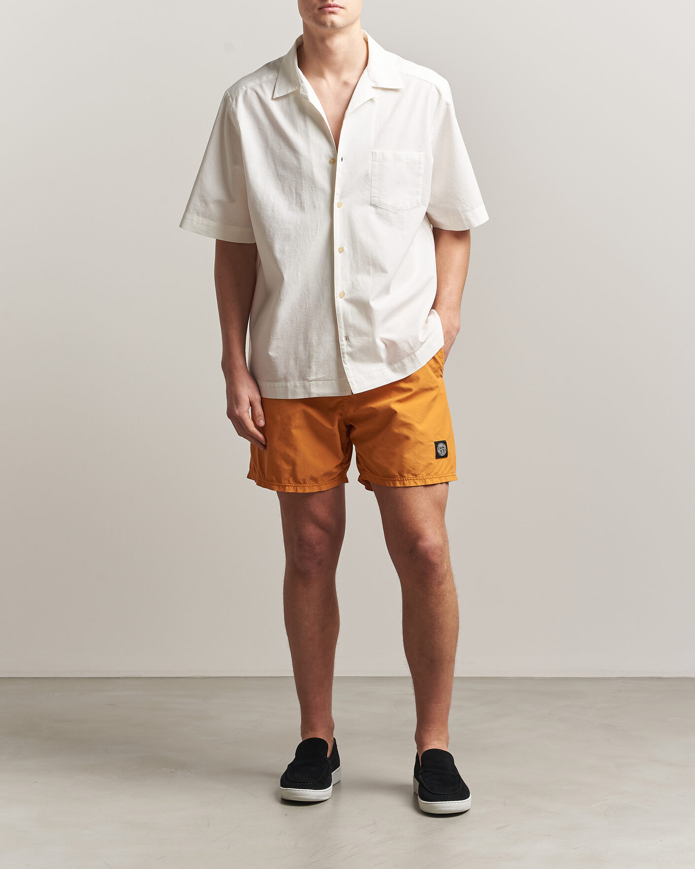 Herren | Badehosen | Stone Island | Brushed Nylon Swimshorts Tangerine