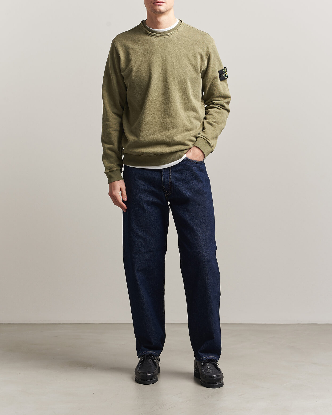 Herren | Pullover | Stone Island | Old Dyed Cotton Sweatshirt Military Green