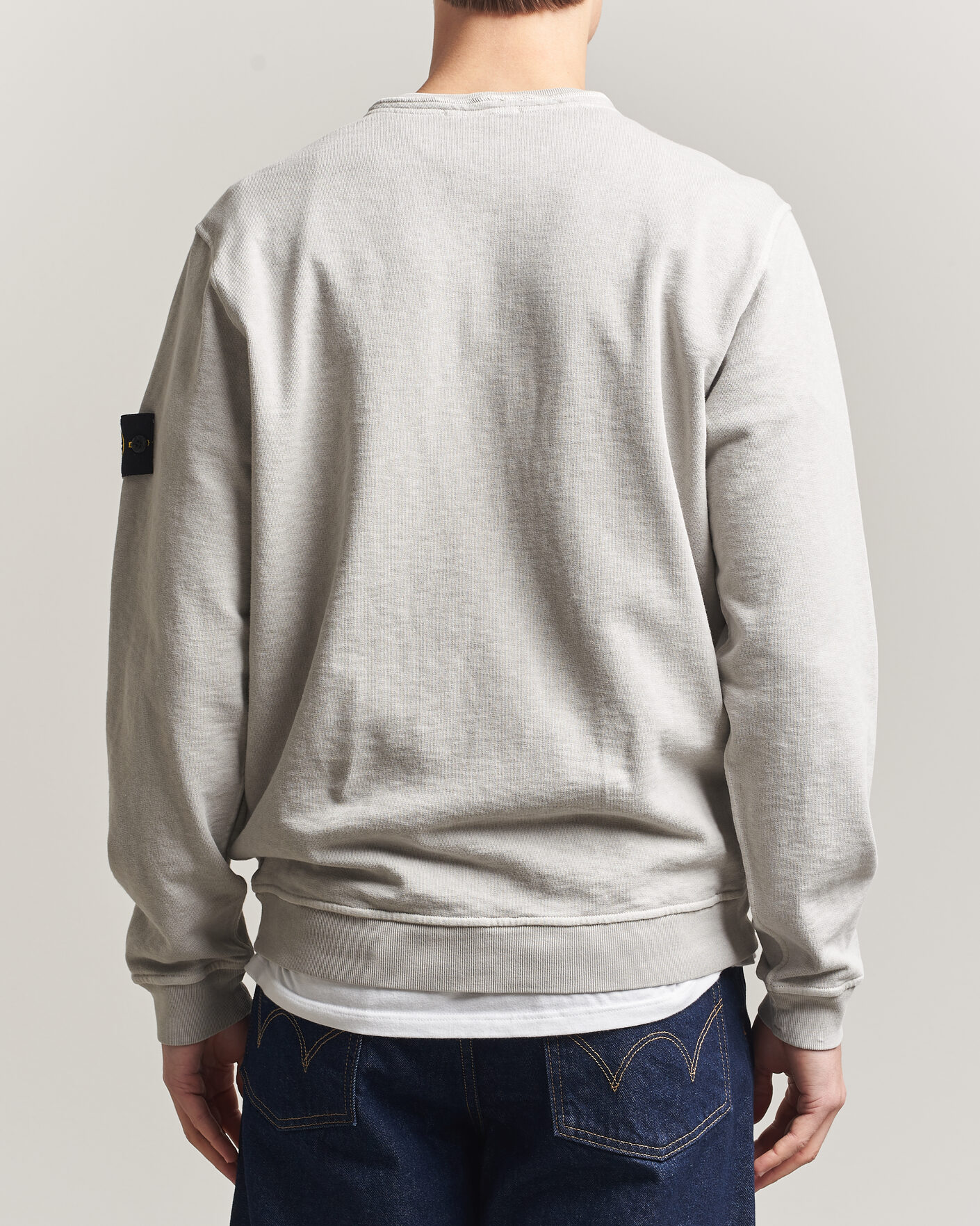 Herren | Pullover | Stone Island | Old Dyed Cotton Sweatshirt Pearl Grey