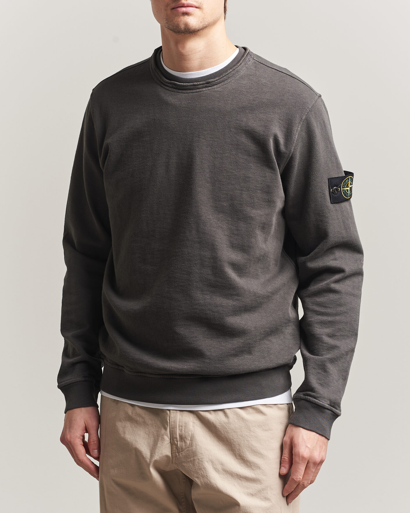 Herren | Pullover | Stone Island | Old Dyed Cotton Sweatshirt Charcoal