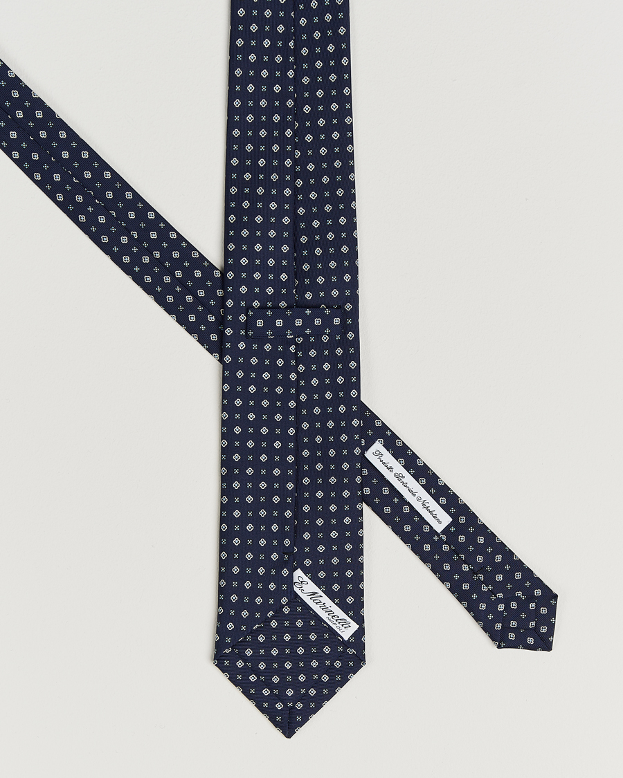 Herren | Krawatten | E. Marinella | 3-Fold Printed Silk Tie Navy