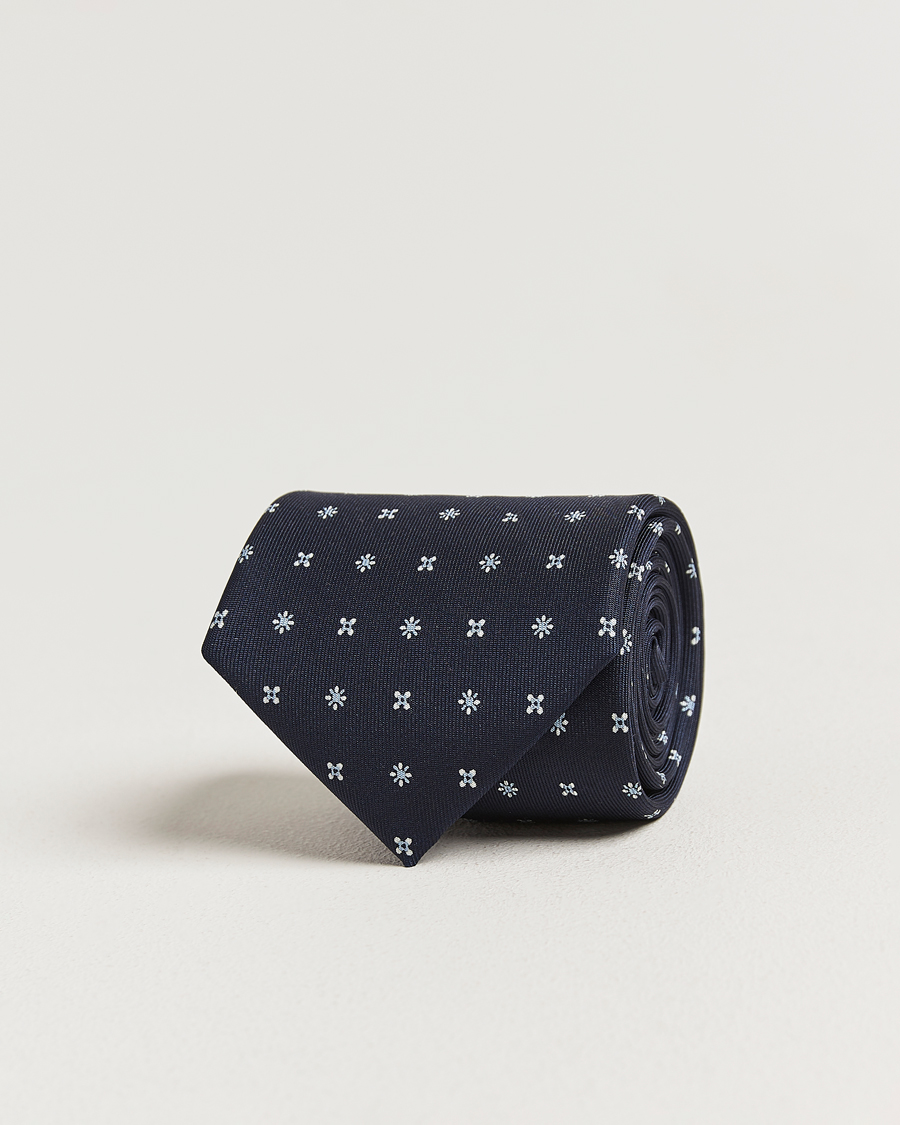 Herren | Krawatten | E. Marinella | 3-Fold Printed Silk Tie Navy
