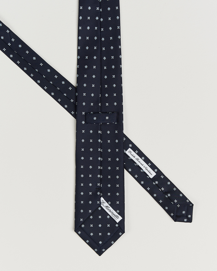 Herren | Krawatten | E. Marinella | 3-Fold Printed Silk Tie Navy
