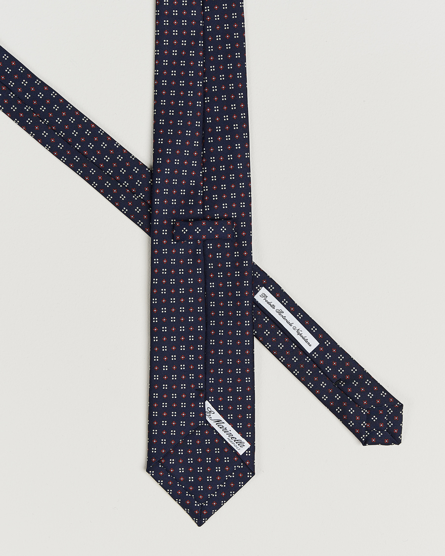 Herren | Krawatten | E. Marinella | 3-Fold Printed Silk Tie Navy