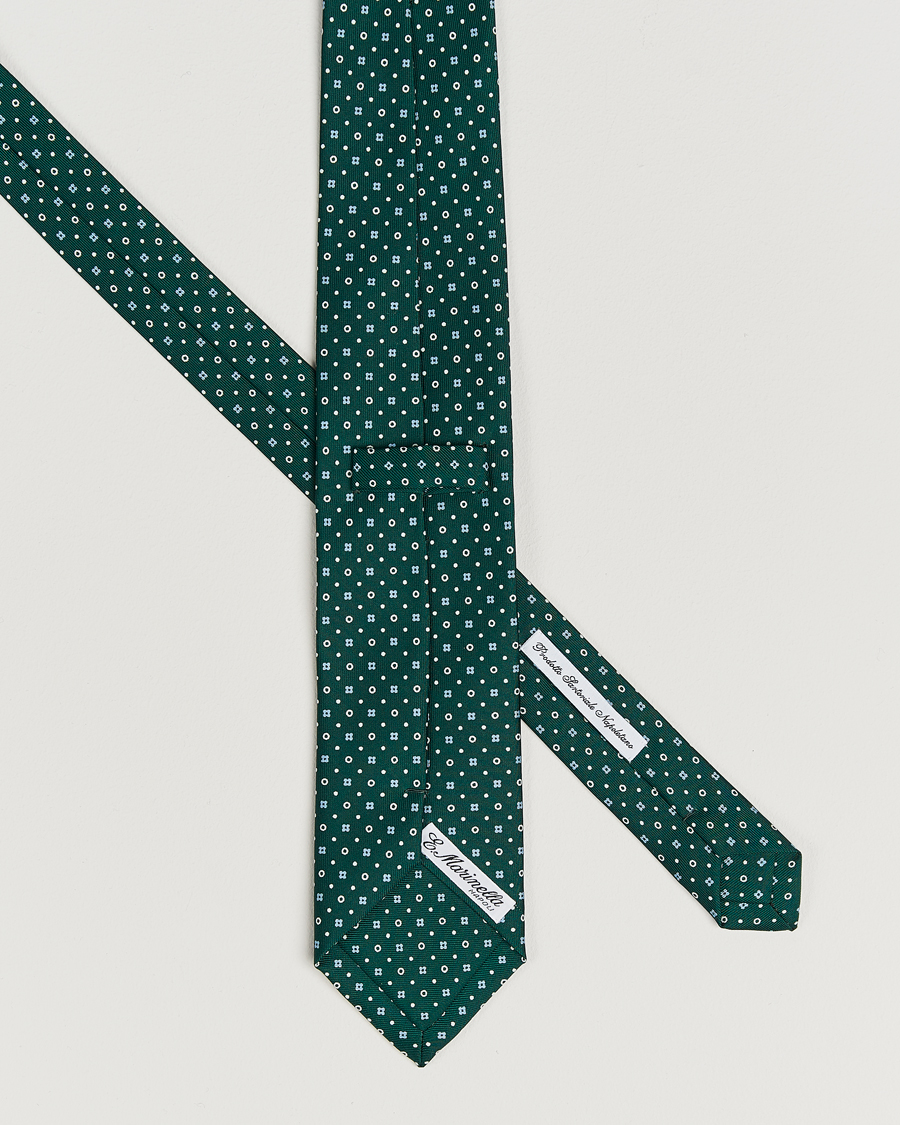 Herren | Krawatten | E. Marinella | 3-Fold Printed Silk Tie Dark Green