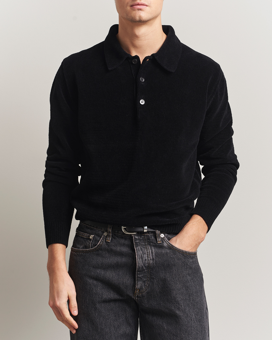 Herren | Poloshirts | Sunflower | Chenile Long Sleeve Polo Black
