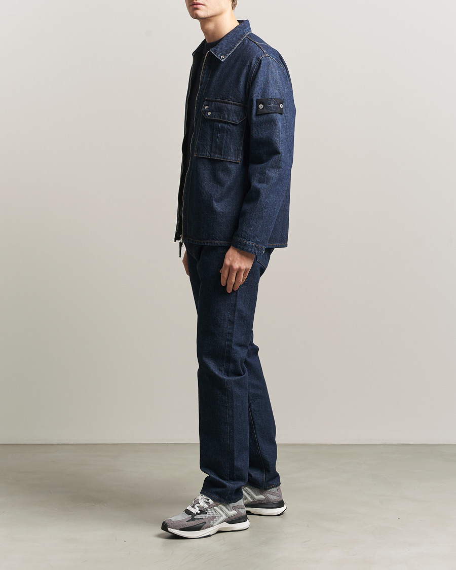 Herren | Jacken | Stone Island | Denim Zip Shirt Jacket Blue Rinse