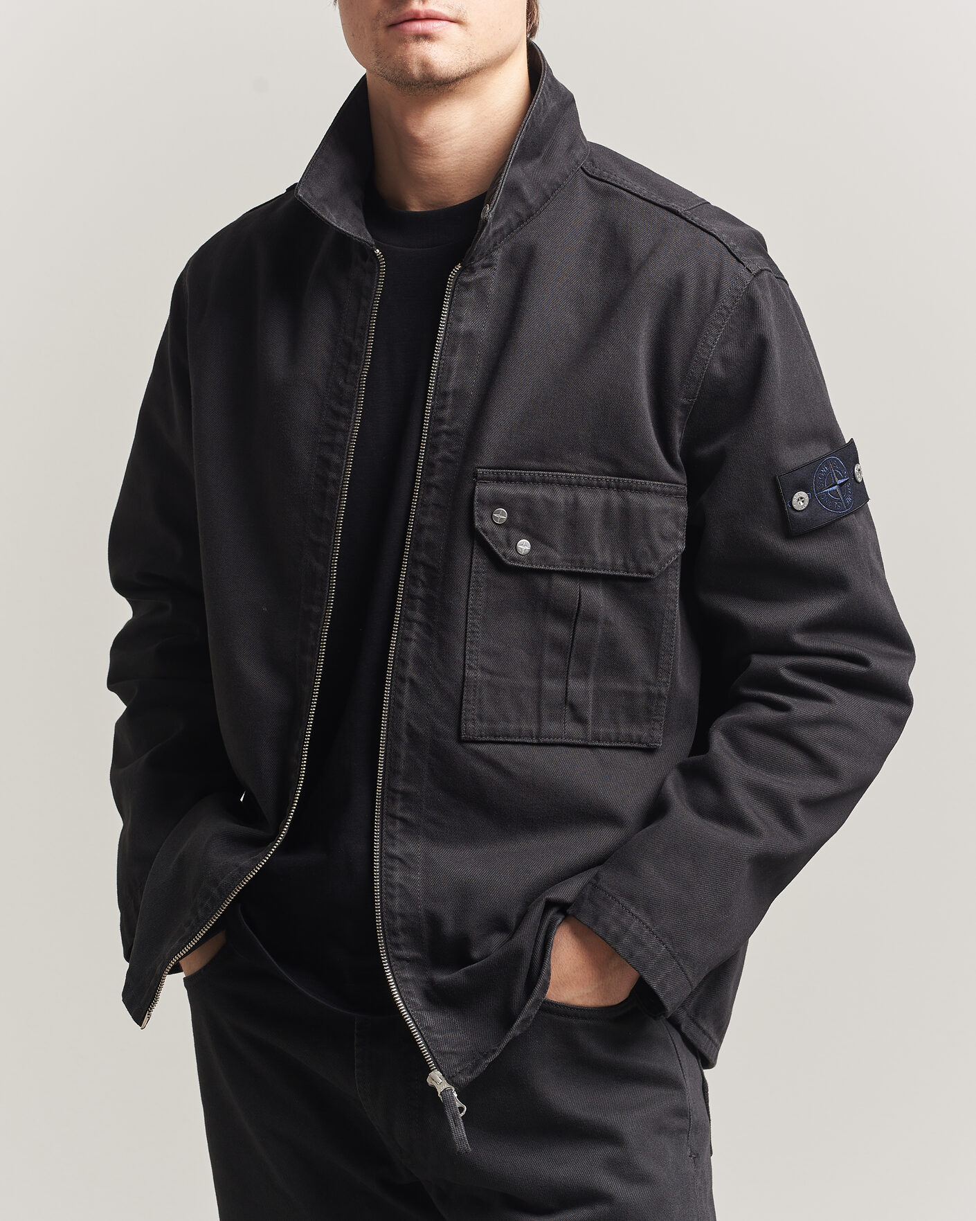 Herren | Jacken | Stone Island | Denim Zip Overshirt Black