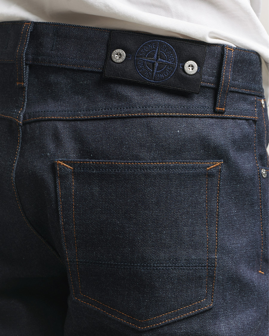 Herren | Jeans | Stone Island | Straight Fit Raw Denim Jeans Blue