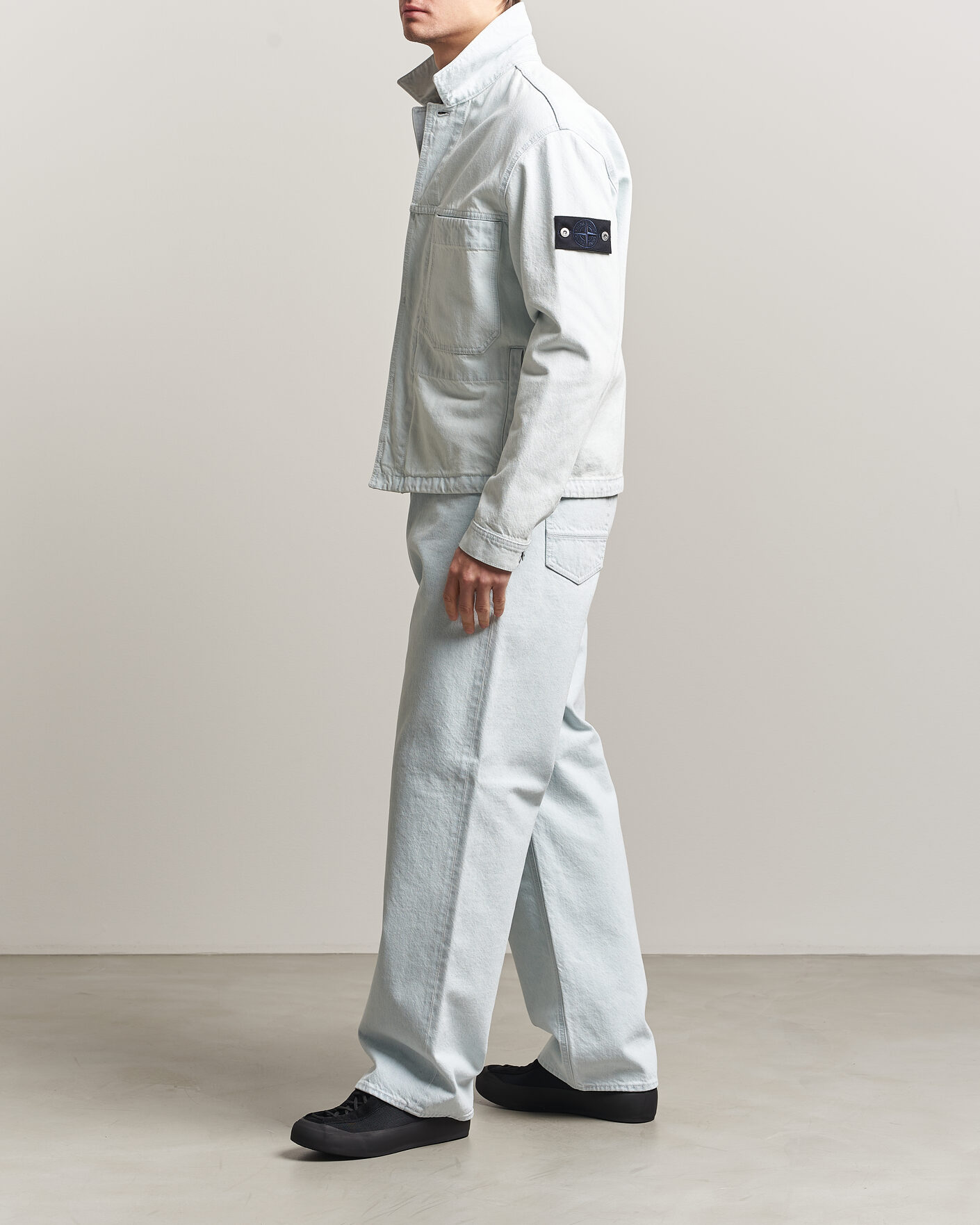 Herren | Jeans | Stone Island | Loose Fit Denim Jeans Blue Extra Bleach