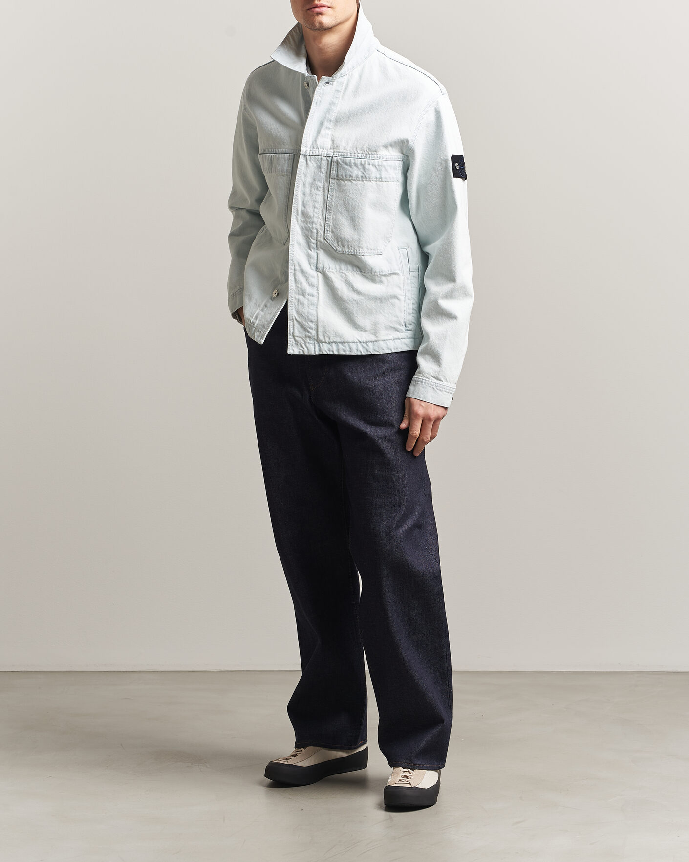 Herren | Jeans | Stone Island | Loose Fit Denim Jeans Blue Raw