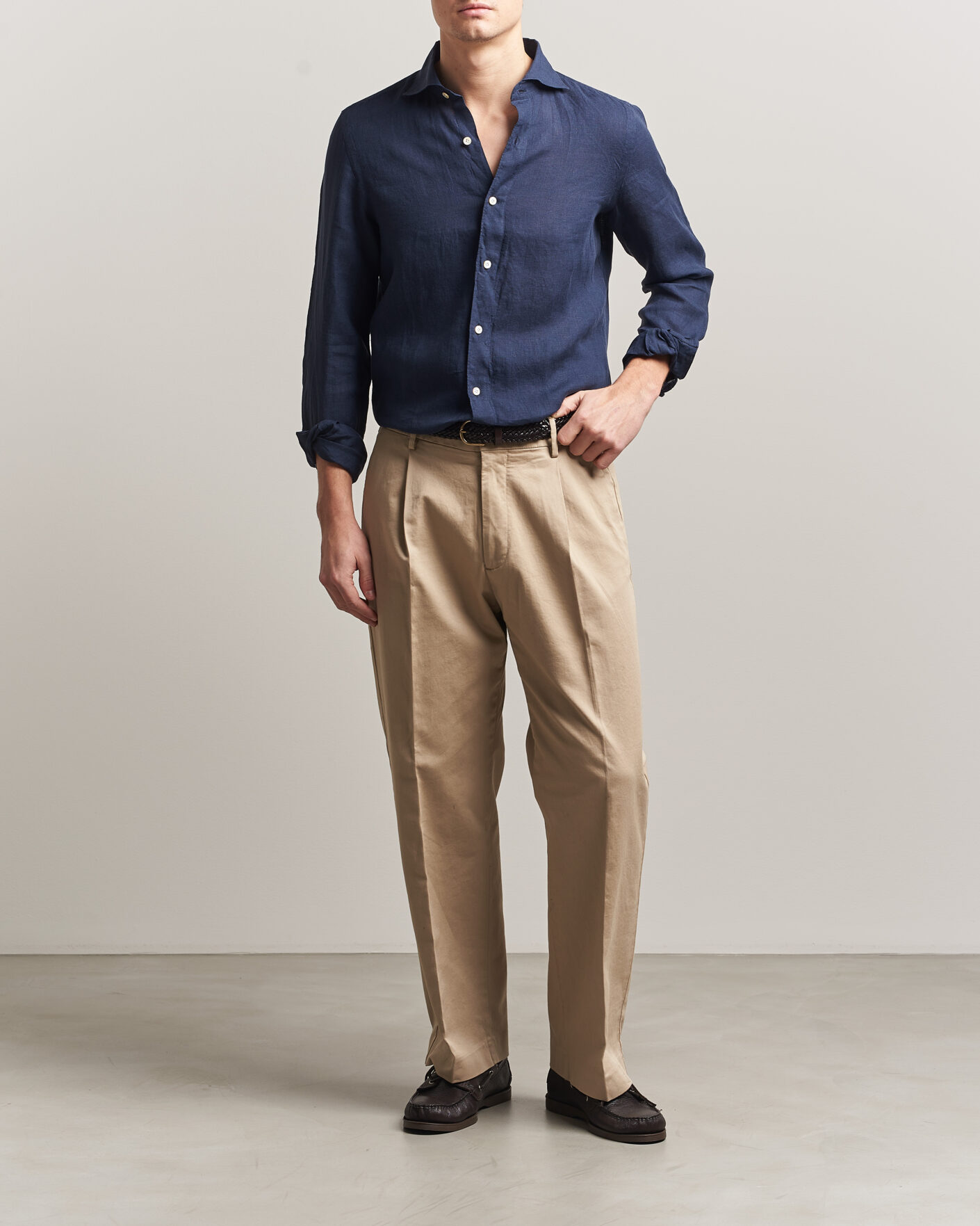 Herren | Hemden | Finamore Napoli | Gaeta Linen Shirt Navy