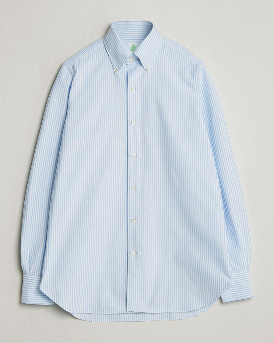 Herren | Hemden | Finamore Napoli | Gaeta Oxford Button Down Shirt Light Blue Stripe