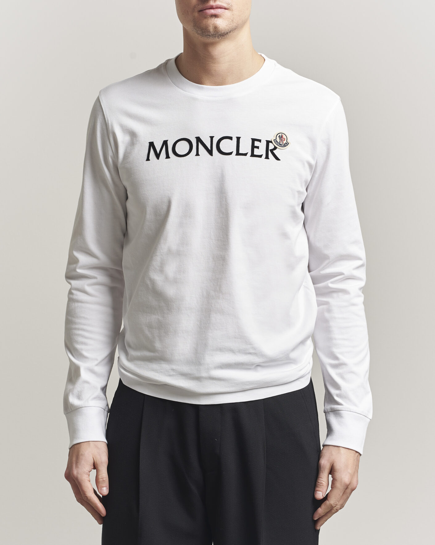 Herren | T-Shirts | Moncler | Lettering Logo Long Sleeve T-Shirt White