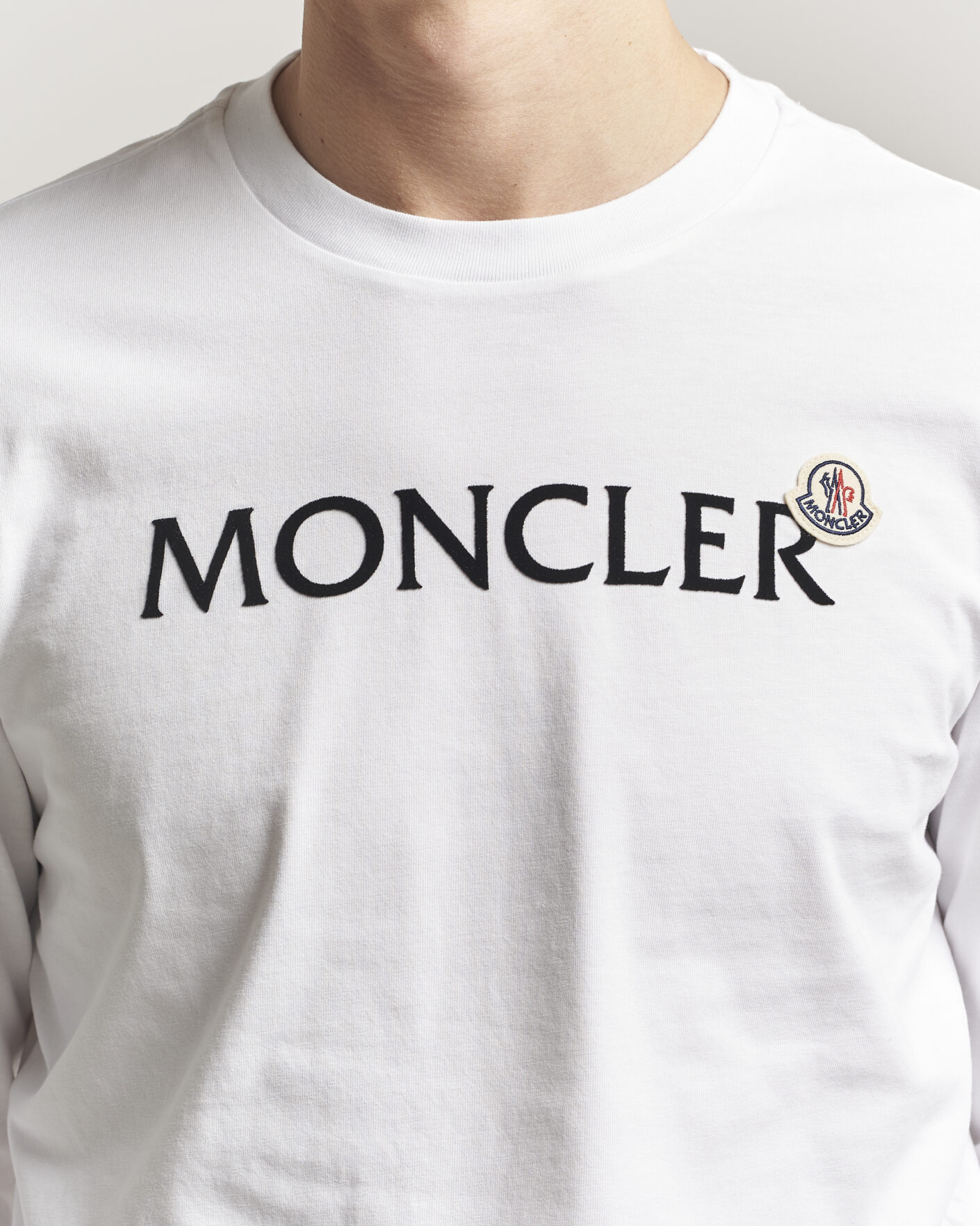Herren | T-Shirts | Moncler | Lettering Logo Long Sleeve T-Shirt White