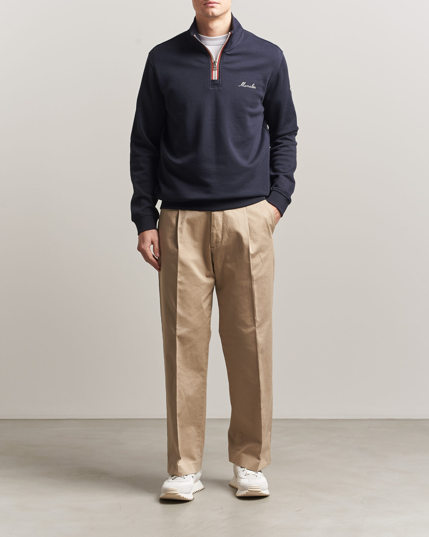 Herren | Pullover | Moncler | Signature Logo Half Zip Navy