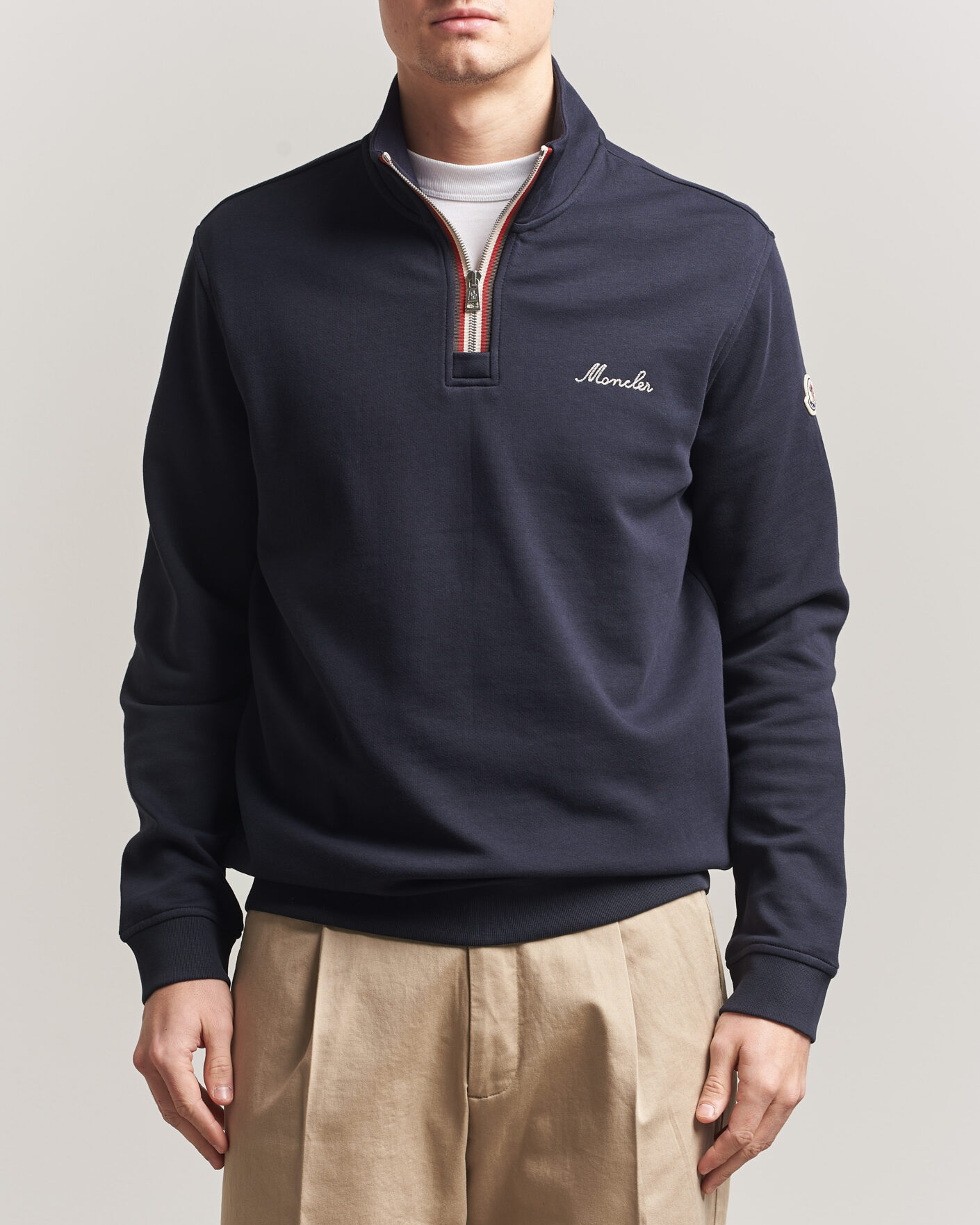 Herren | Pullover | Moncler | Signature Logo Half Zip Navy
