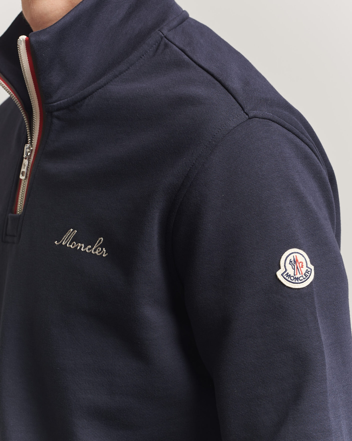 Herren | Pullover | Moncler | Signature Logo Half Zip Navy