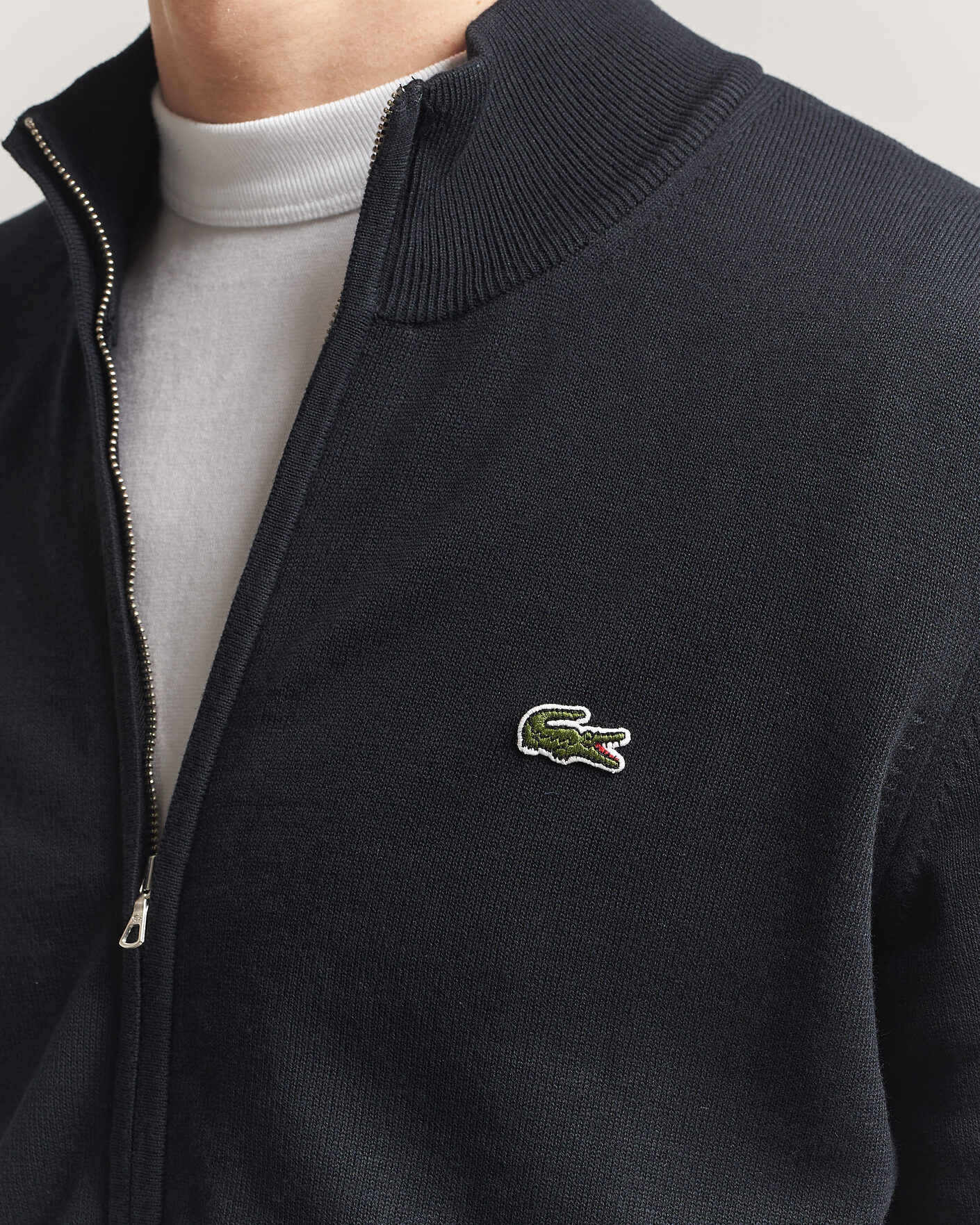 Herren | Pullover | Lacoste | Cotton Knitted Full Zip Black