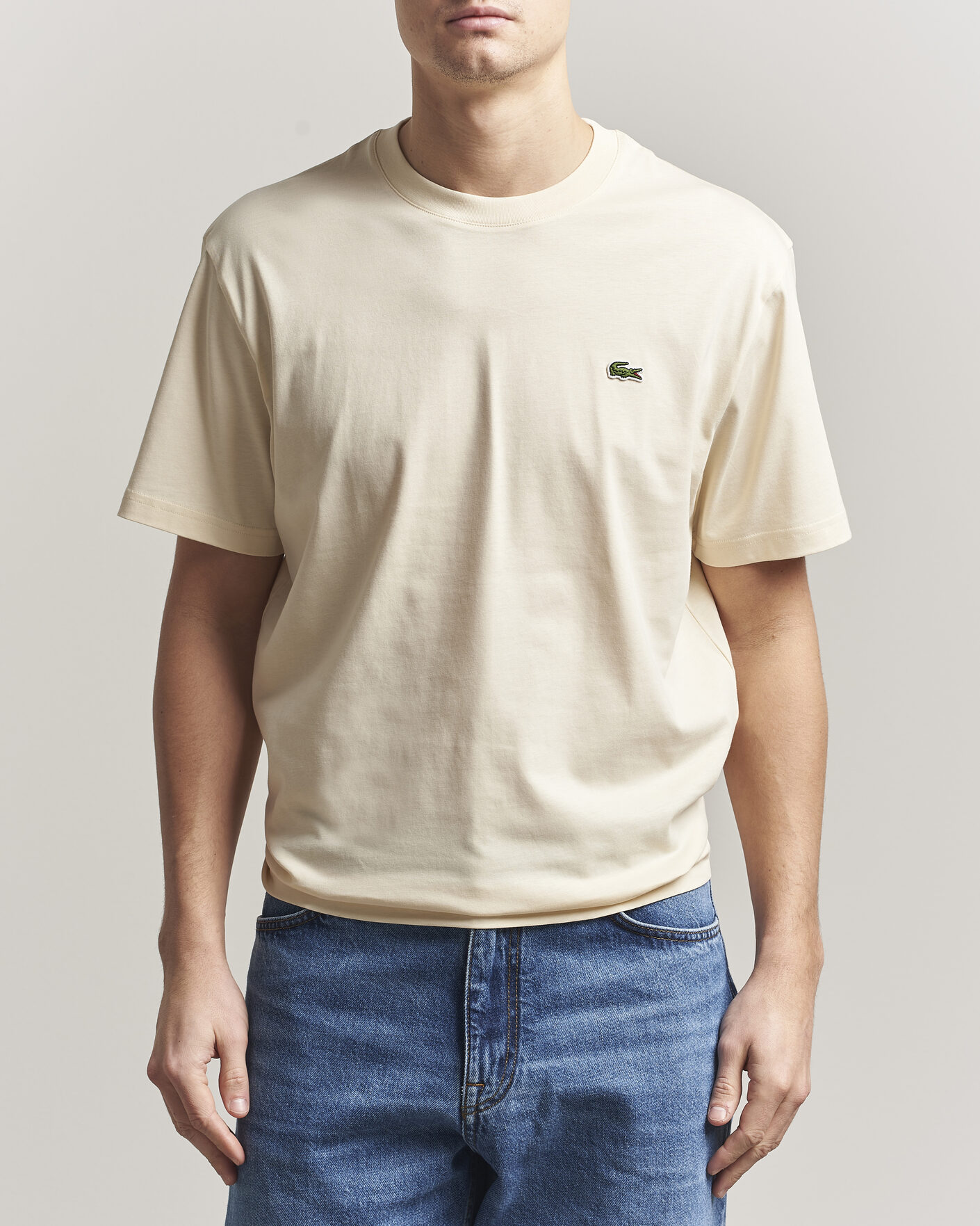 Herren | T-Shirts | Lacoste | Crew Neck T-Shirt Naturel Clair