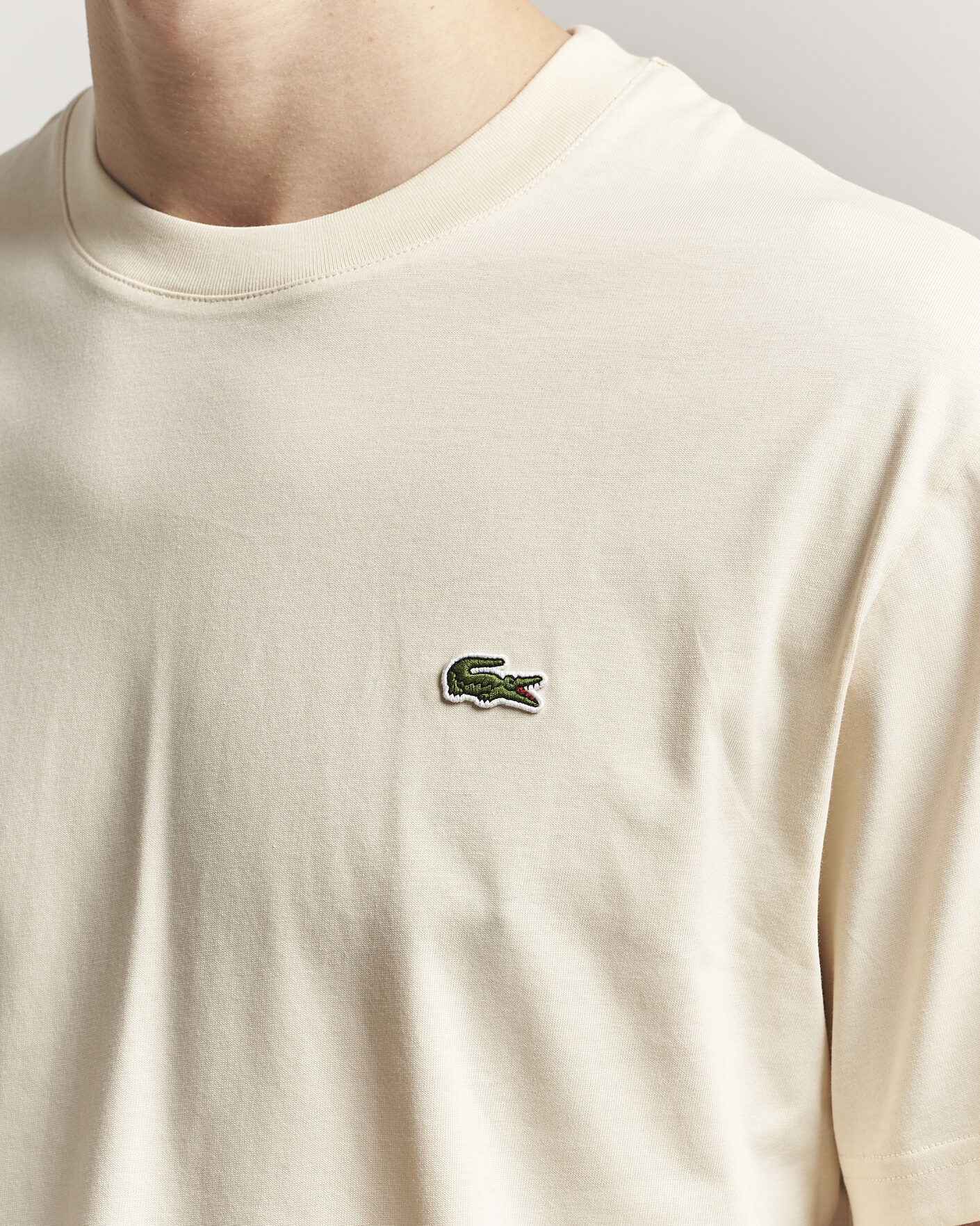 Herren | T-Shirts | Lacoste | Crew Neck T-Shirt Naturel Clair