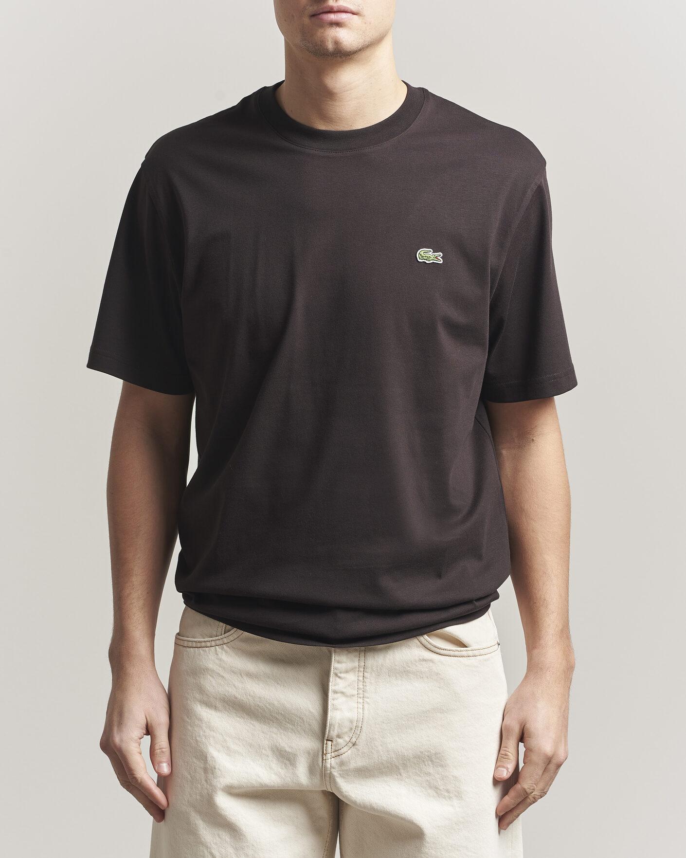 Herren | T-Shirts | Lacoste | Crew Neck T-Shirt Buffle Brown