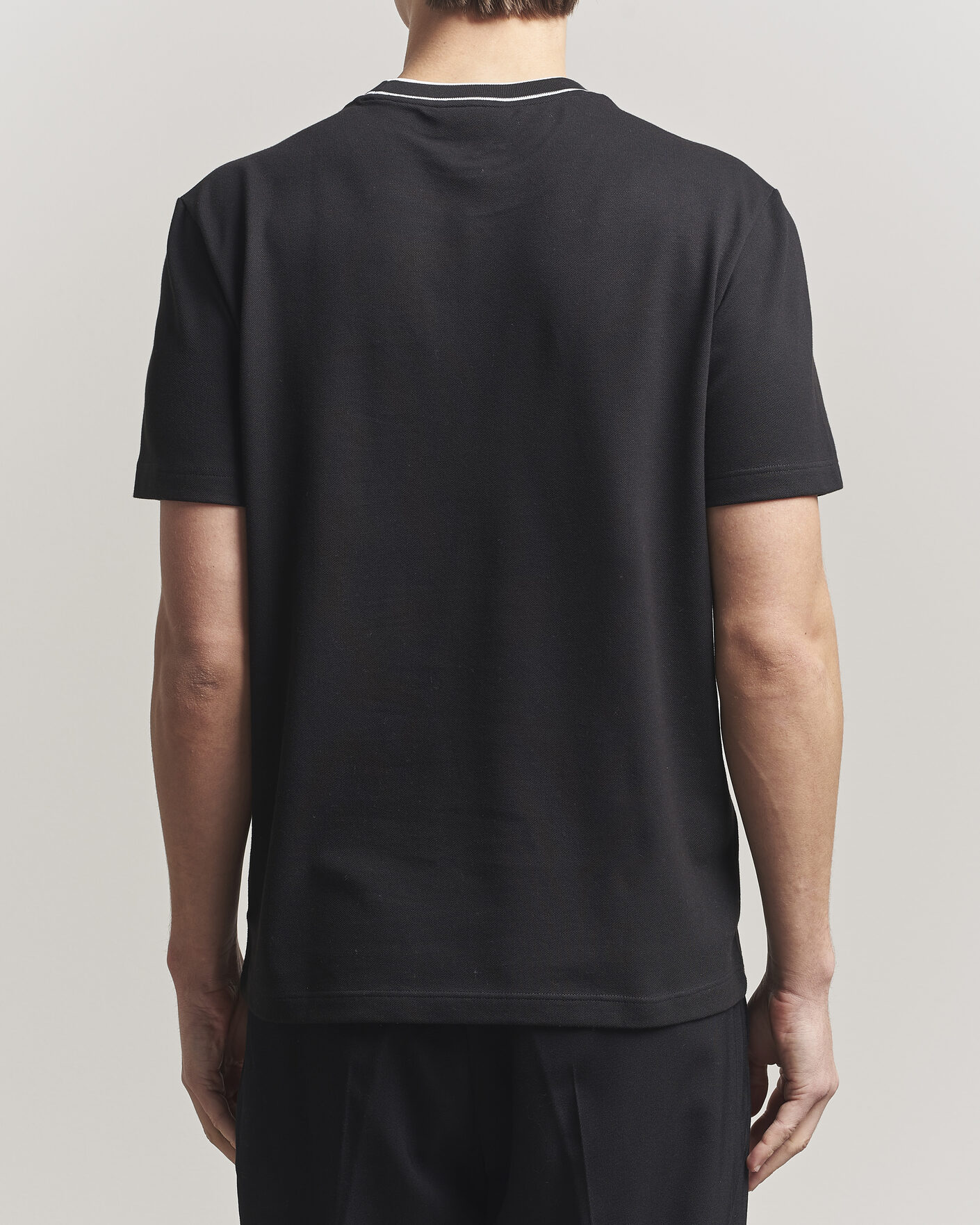 Herren | T-Shirts | Lacoste | Contrast Rib Piqué T-Shirt Black