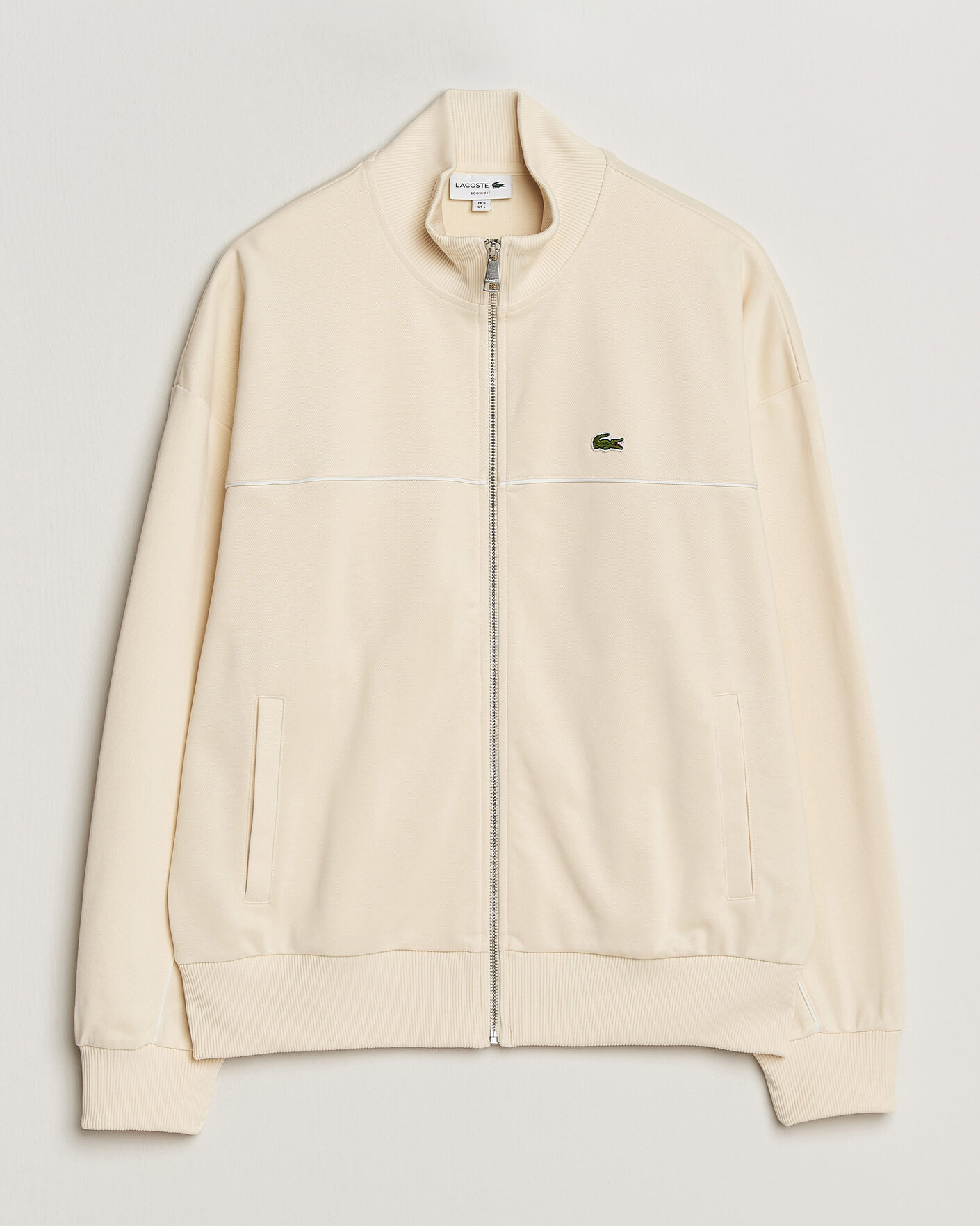 Herren | Pullover | Lacoste | Piqué Track Jacket Naturel Clair