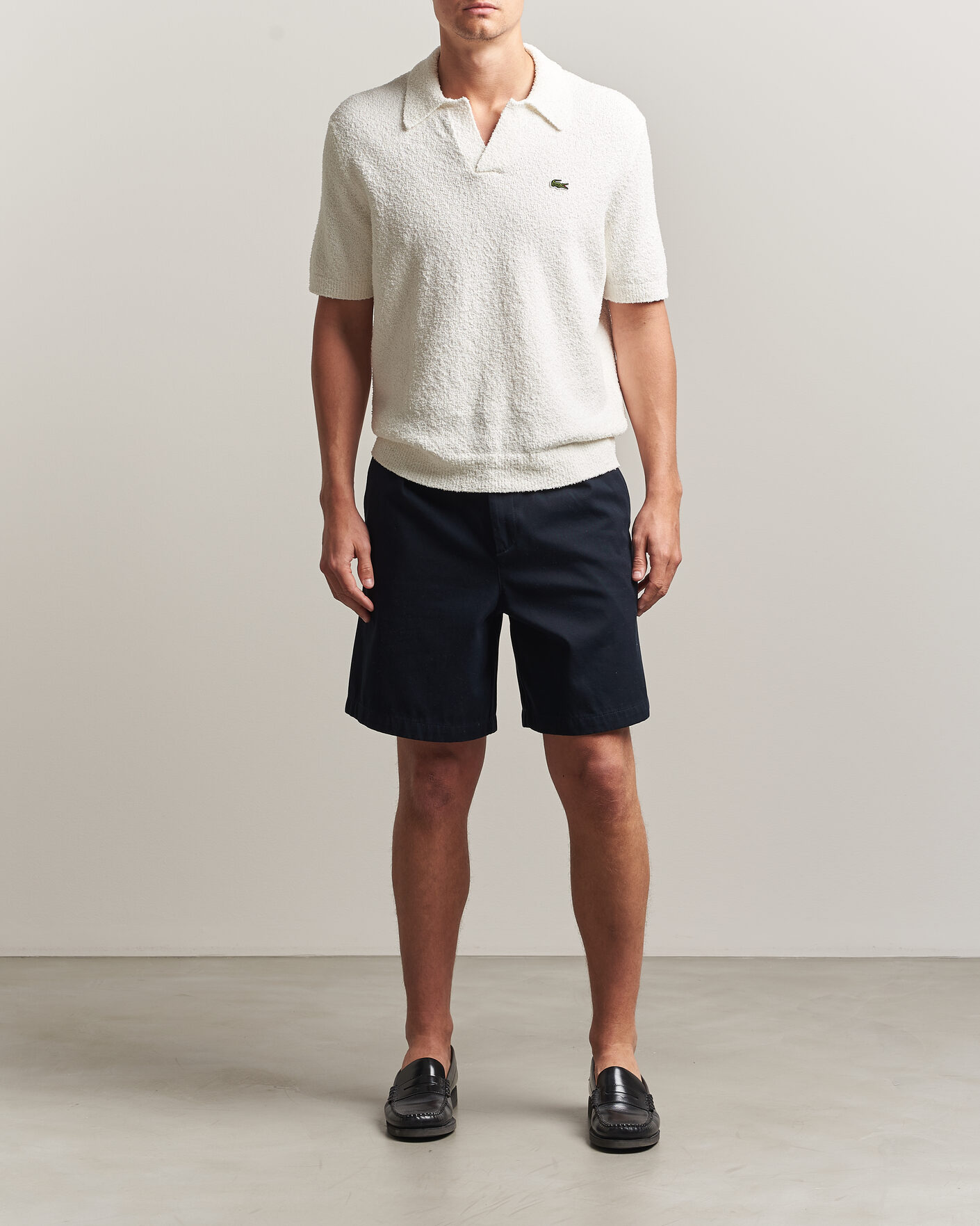 Herren | Poloshirts | Lacoste | Cotton Bouclé Open Collar Polo Flour