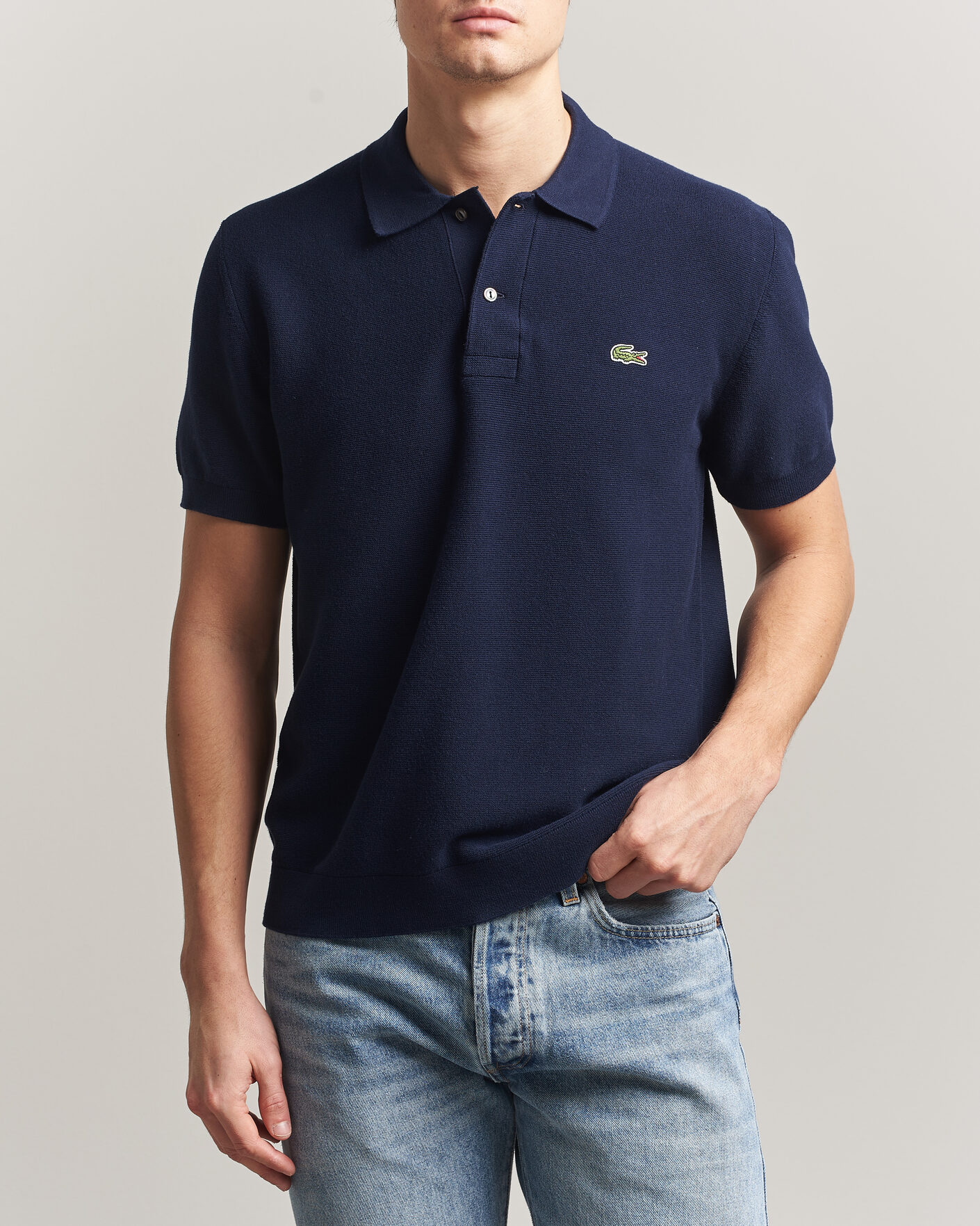 Herren | Poloshirts | Lacoste | Cotton Knitted Polo Navy Blue