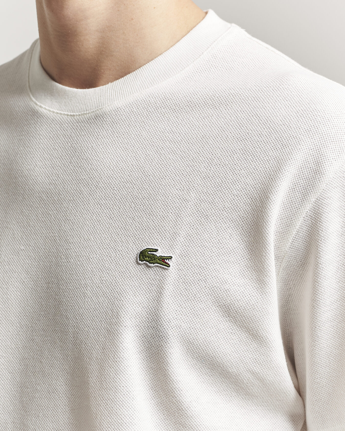 Herren | T-Shirts | Lacoste | Cotton/Linen Pique T-Shirt Flour
