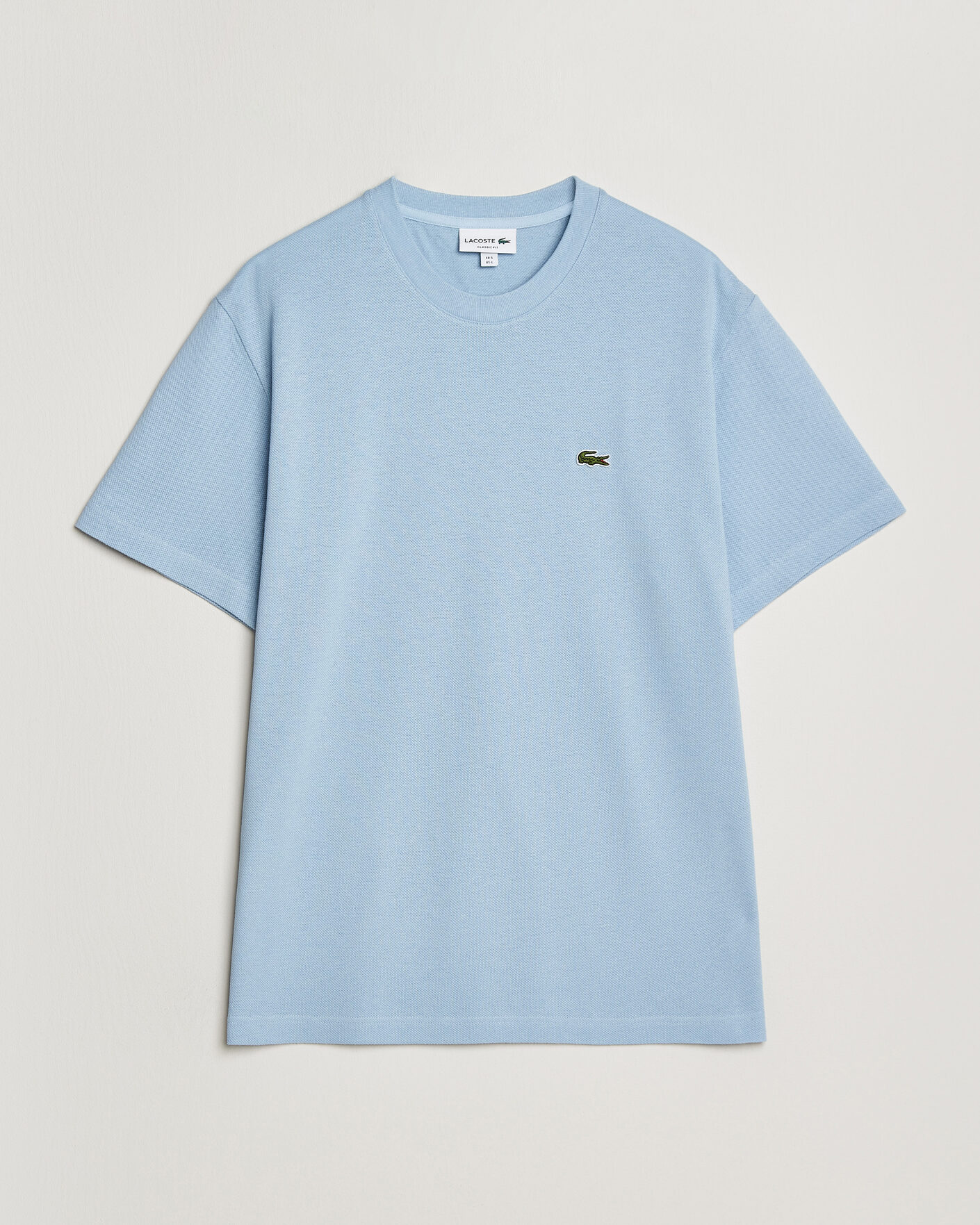 Herren | T-Shirts | Lacoste | Cotton/Linen Pique T-Shirt Light Blue
