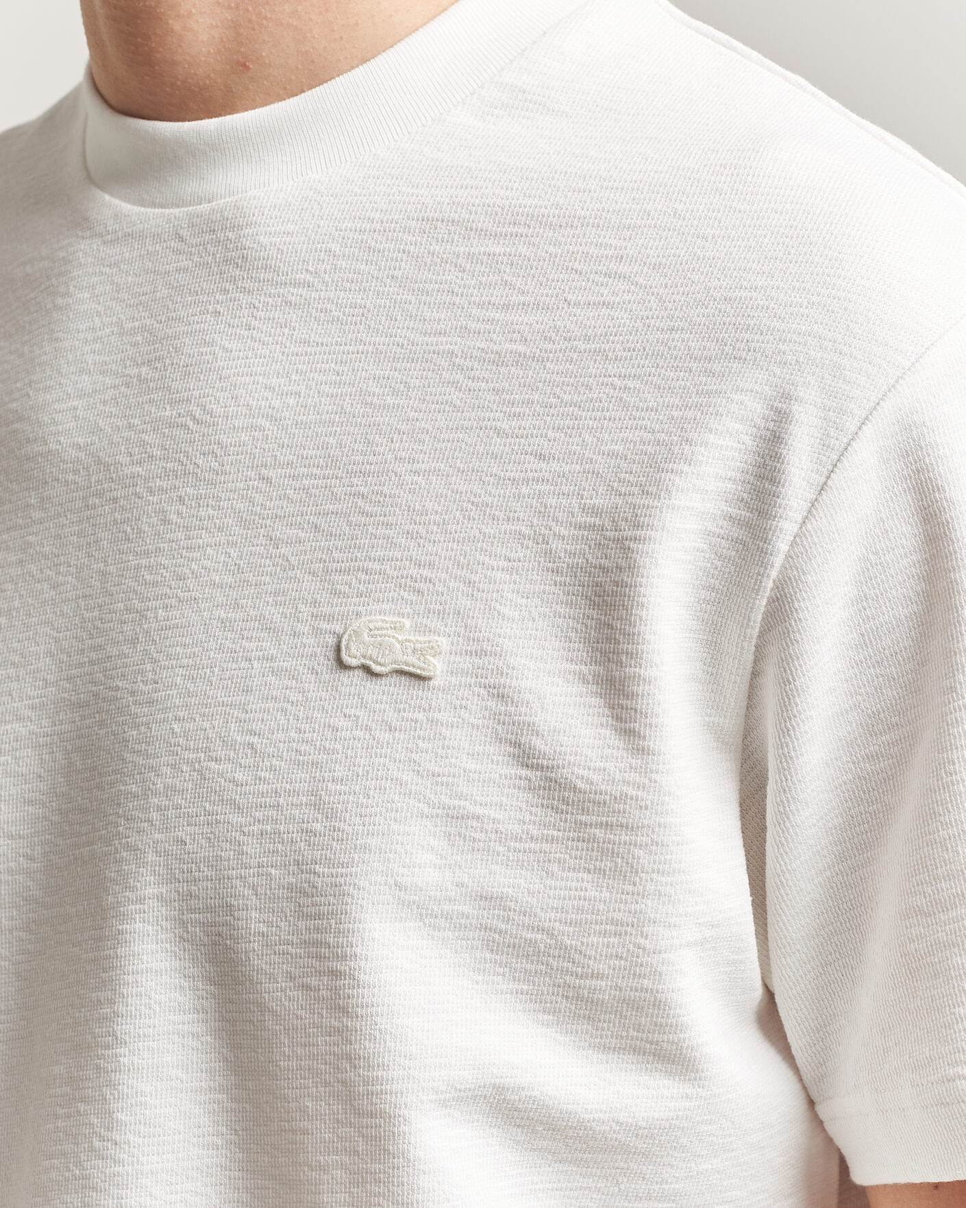 Herren | T-Shirts | Lacoste | Textured Cotton T-Shirt Flour