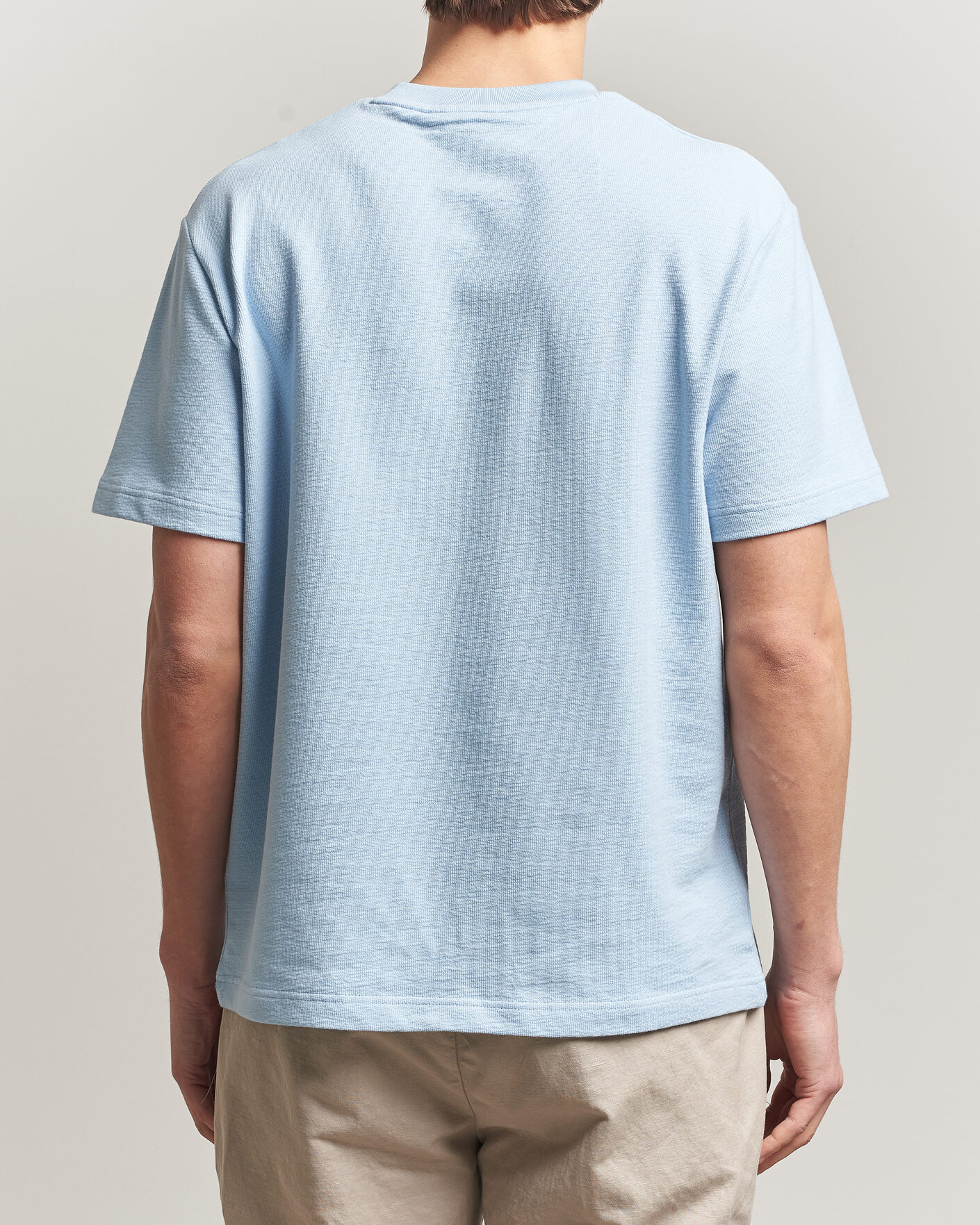 Herren | T-Shirts | Lacoste | Textured Cotton T-Shirt Light Blue