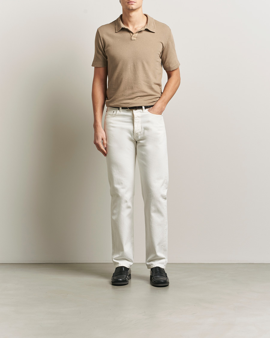 Herren | Poloshirts | Massimo Alba | Aruba Cotton/Linen Polo Camel