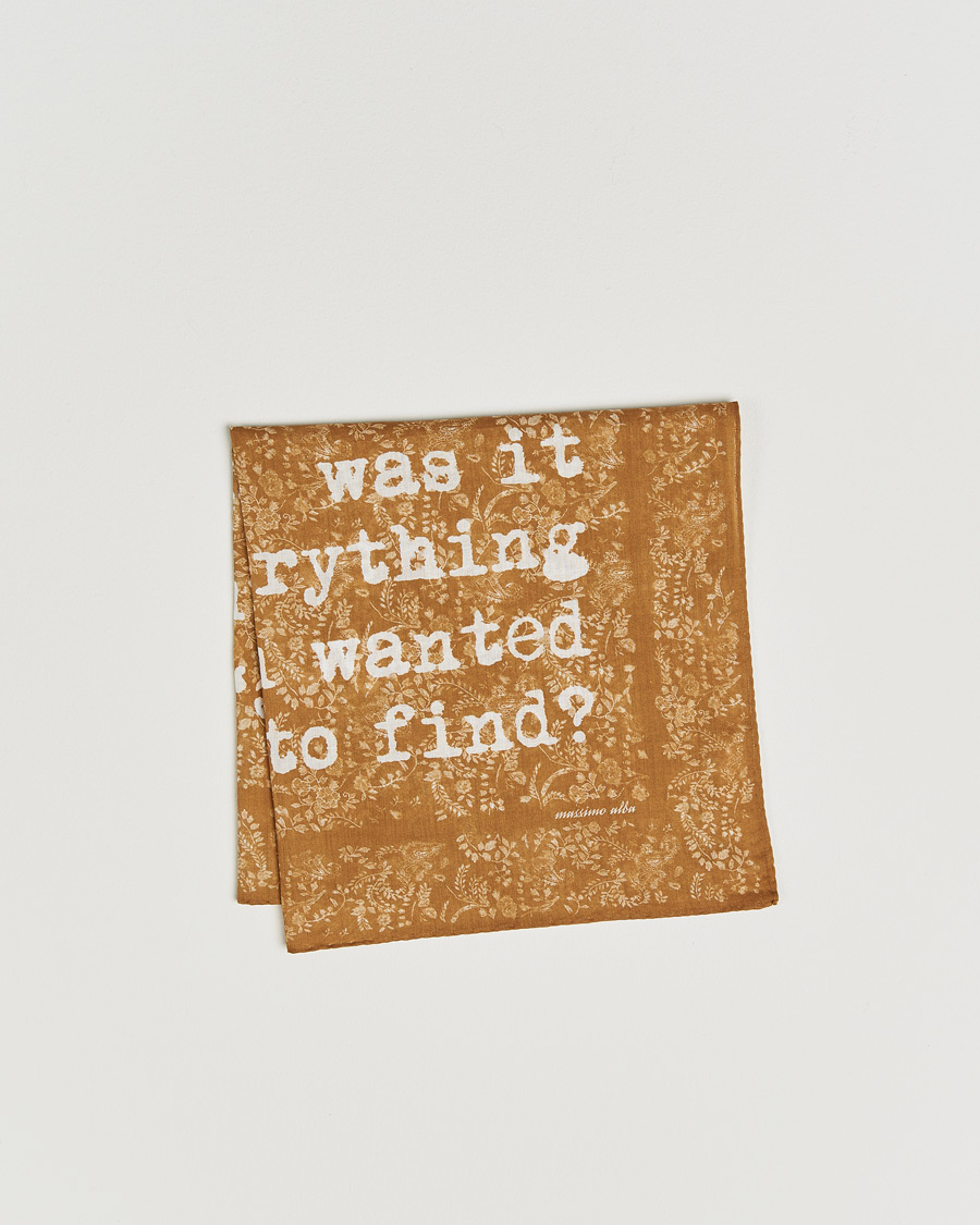 Herren | Einstecktücher | Massimo Alba | Printed Cotton Voile Hankerchief Bronze