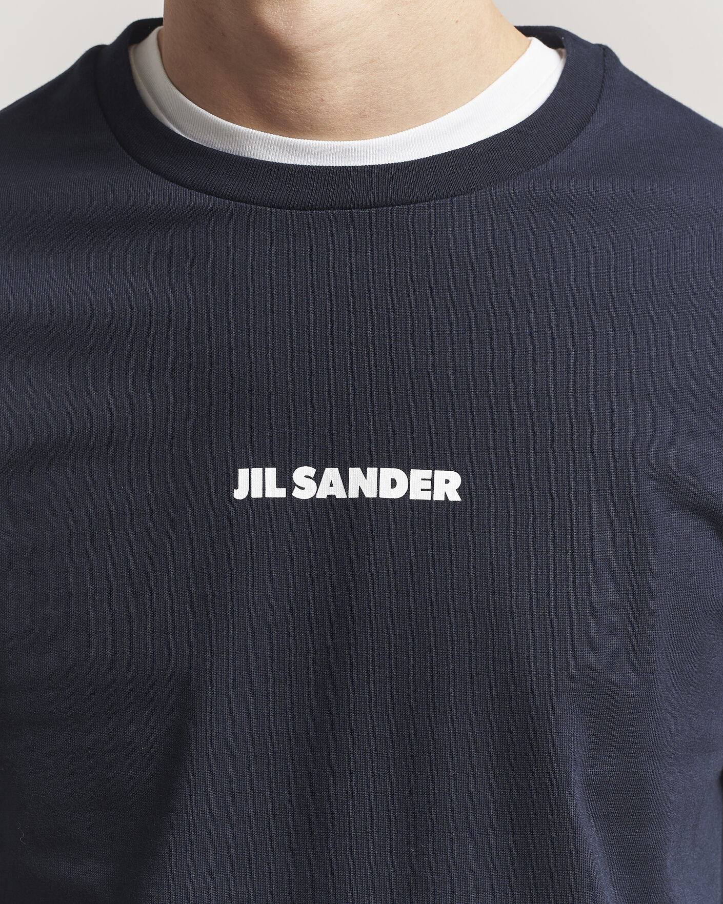 Herren | T-Shirts | Jil Sander | Long Sleeve Logo T-Shirt Navy