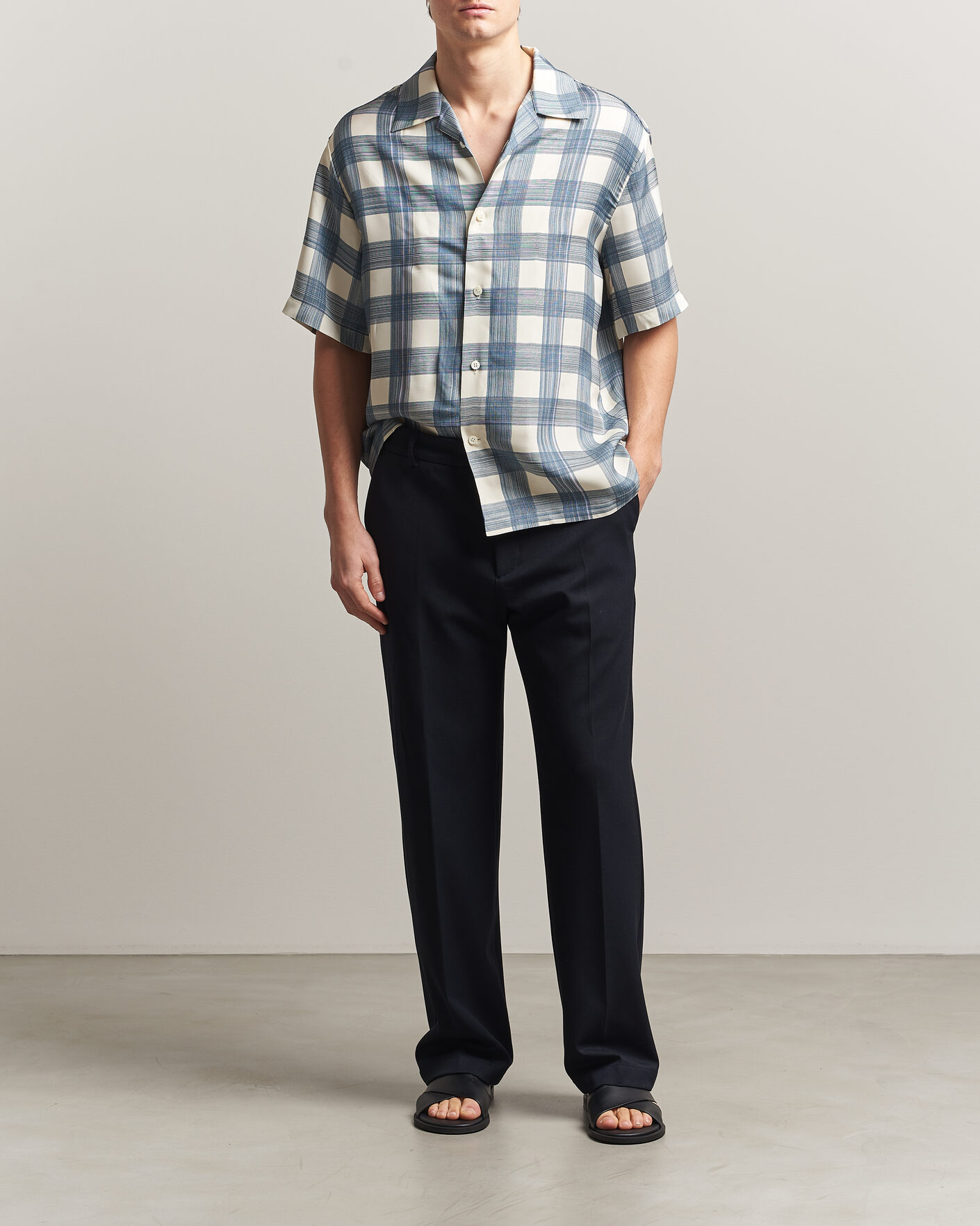 Herren | Hemden | Jil Sander | Vichy Check Camp Shirt Blue/White