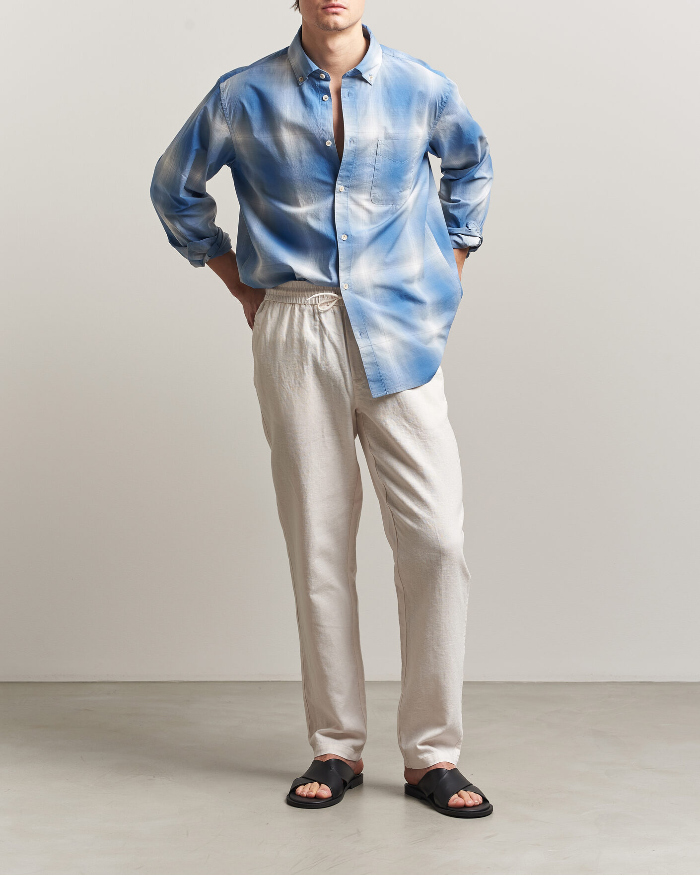Herren | Hosen | LES DEUX | Patrick Heavy Linen/Cotton Pants Eggnog White