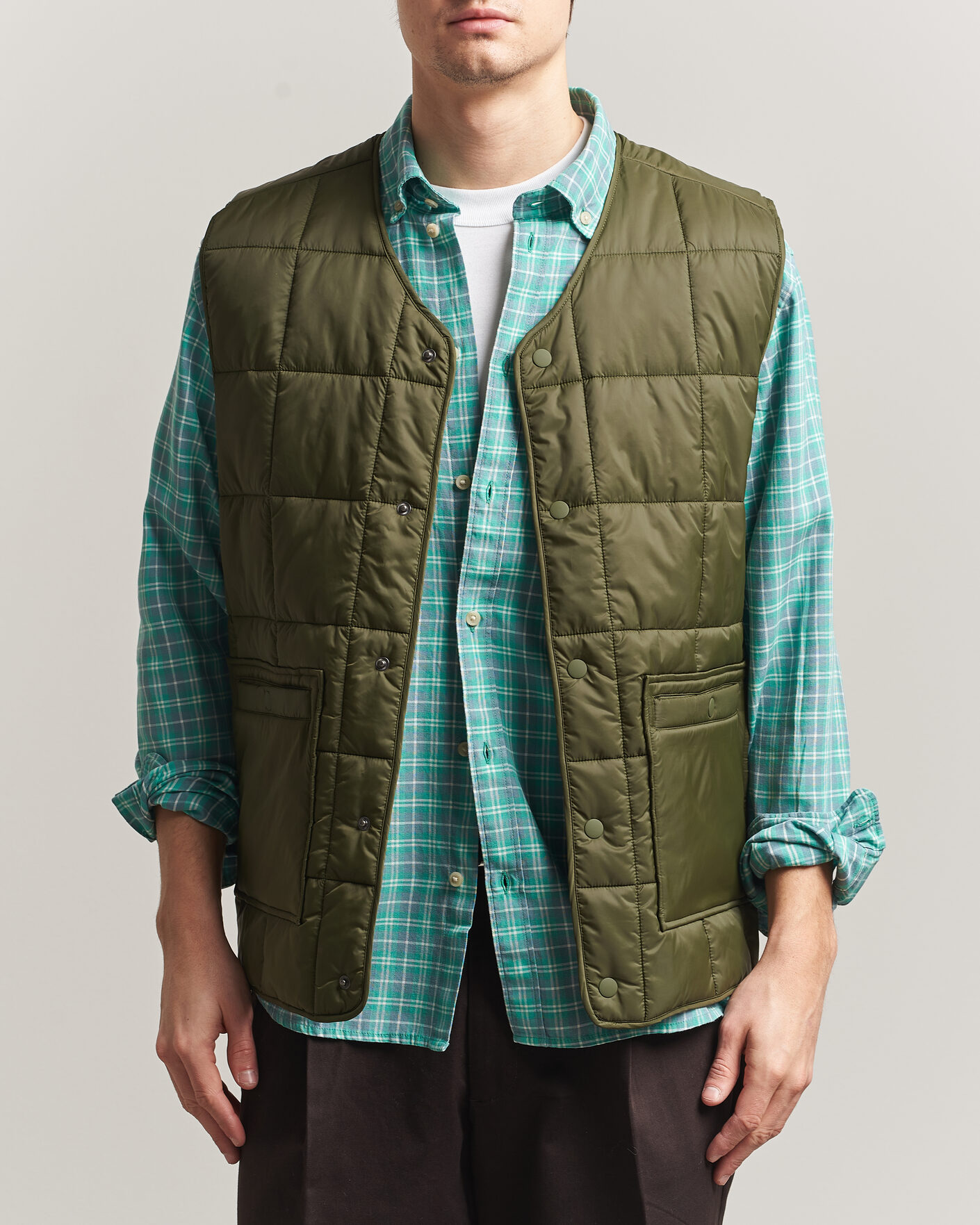 Herren | Westen | LES DEUX | Matt Quilted Vest Olive Night