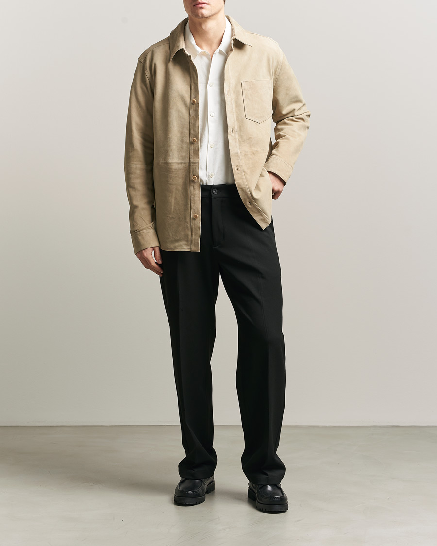 Herren | Hemden | LES DEUX | Bertram Suede Overshirt Light Sand